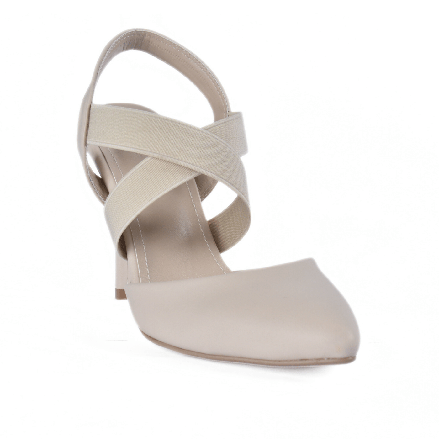 Cross Elastic Strap Sandal Beige Melouk