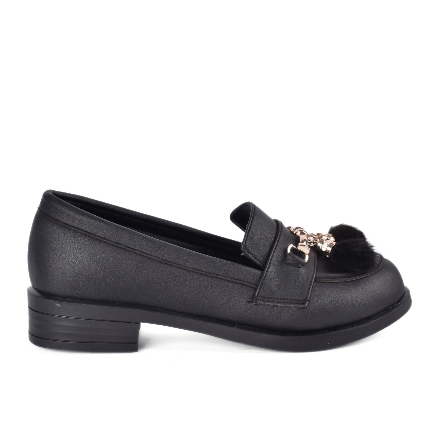 Basic Leather Shoe With Elastic Side