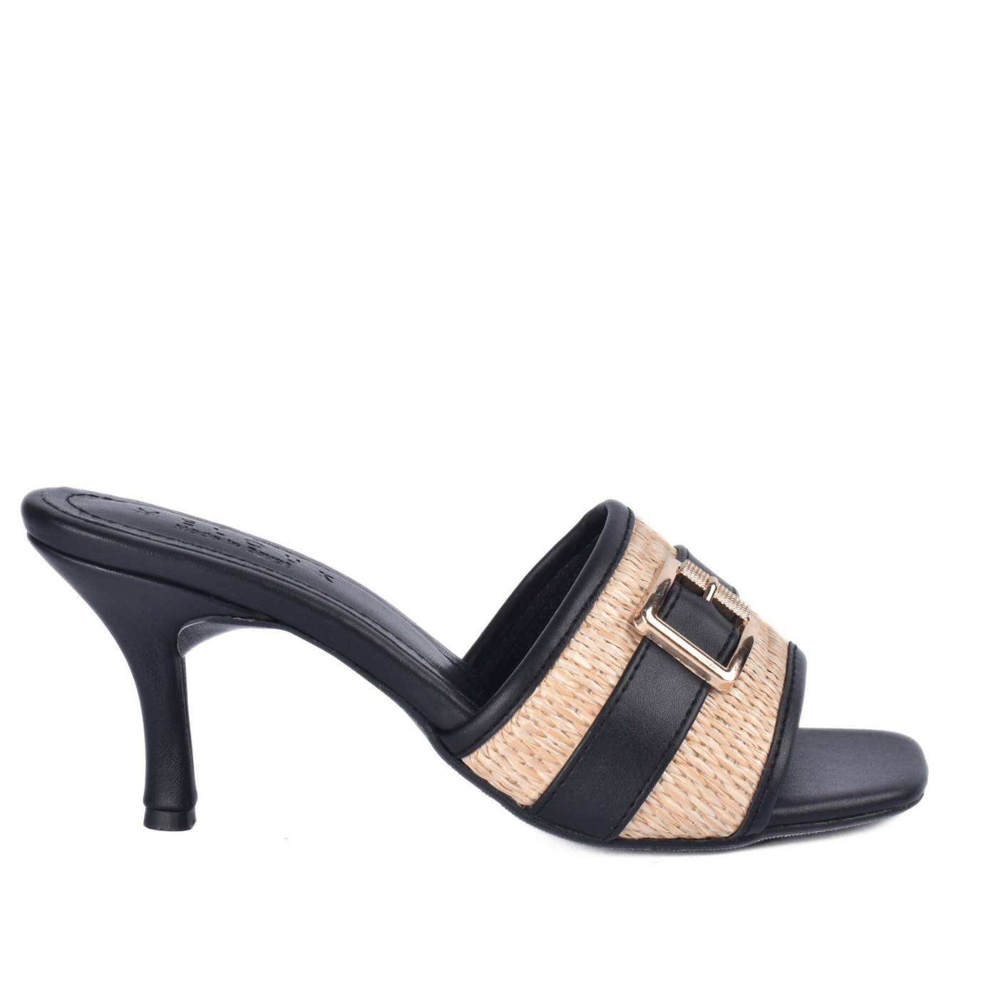 Comfortable Mid-Heel Sandals with Buckle Detail Melouk
