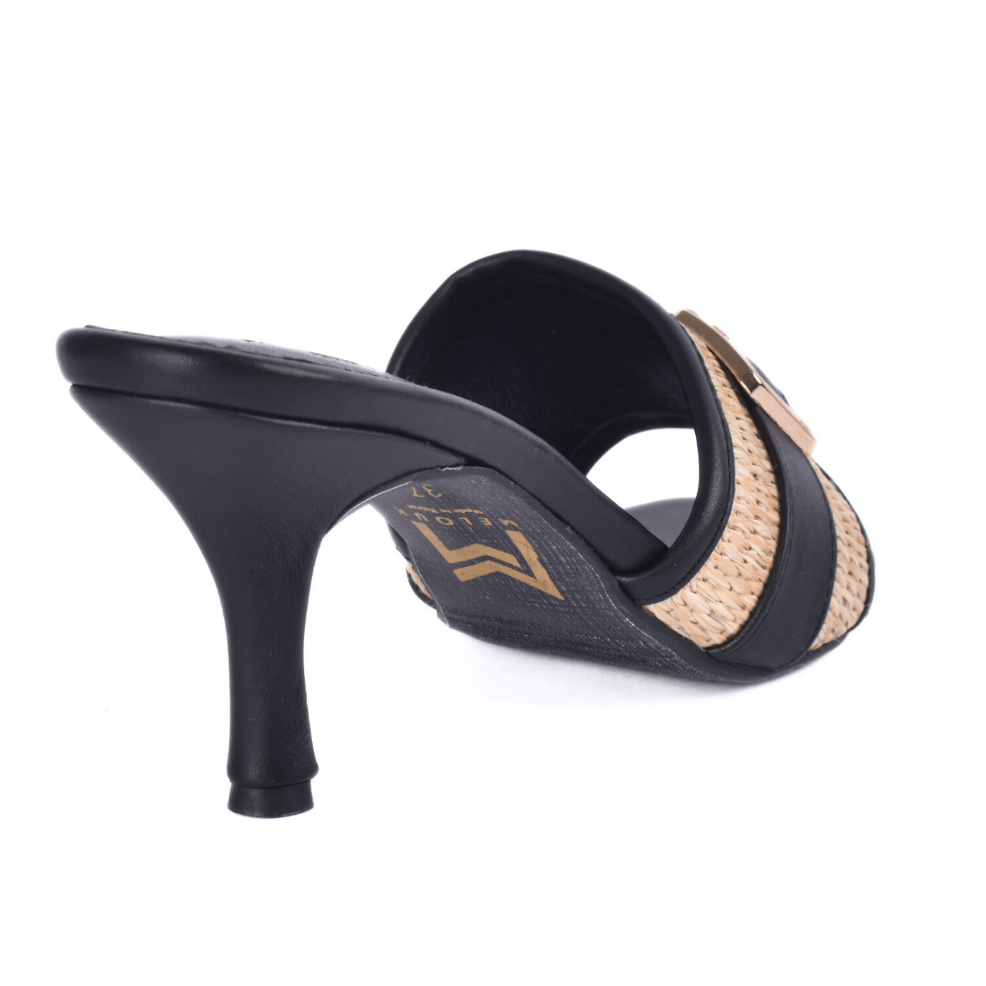 Comfortable Mid-Heel Sandals with Buckle Detail Melouk