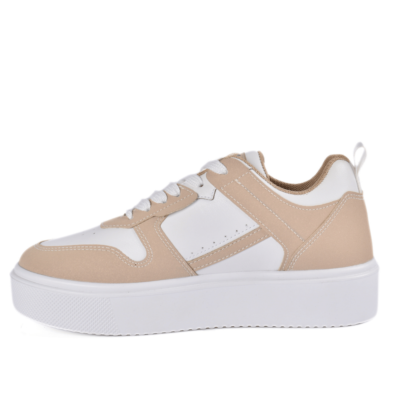 Flat comfy sneakers leather material