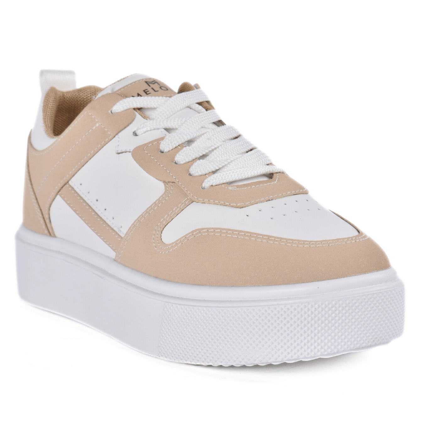 Flat comfy sneakers leather material