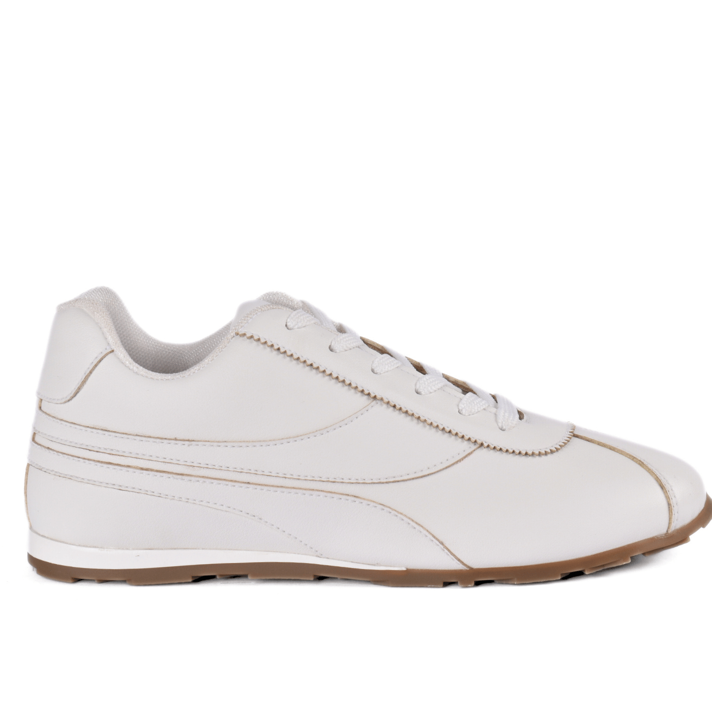 Flat comfy sneakers leather material