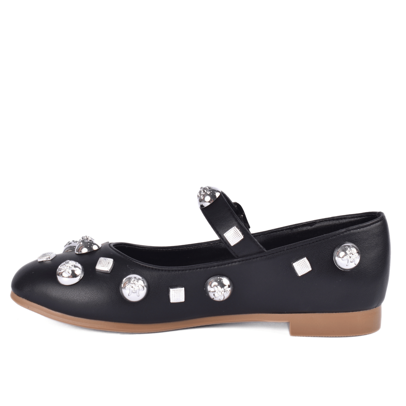 Studded Throat Slip On Leather Flats