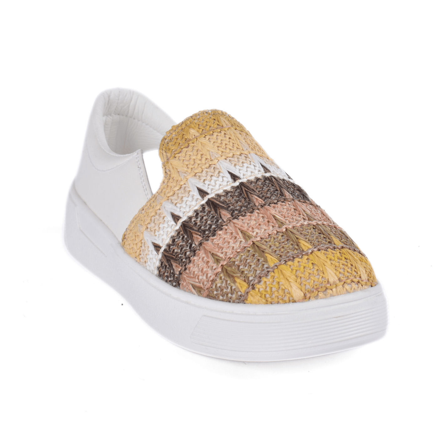 Colorful Knit Slip-On Shoes for Women Beige Melouk