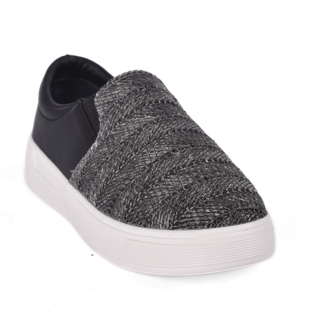 Colorful Knit Slip-On Shoes for Women Black Melouk