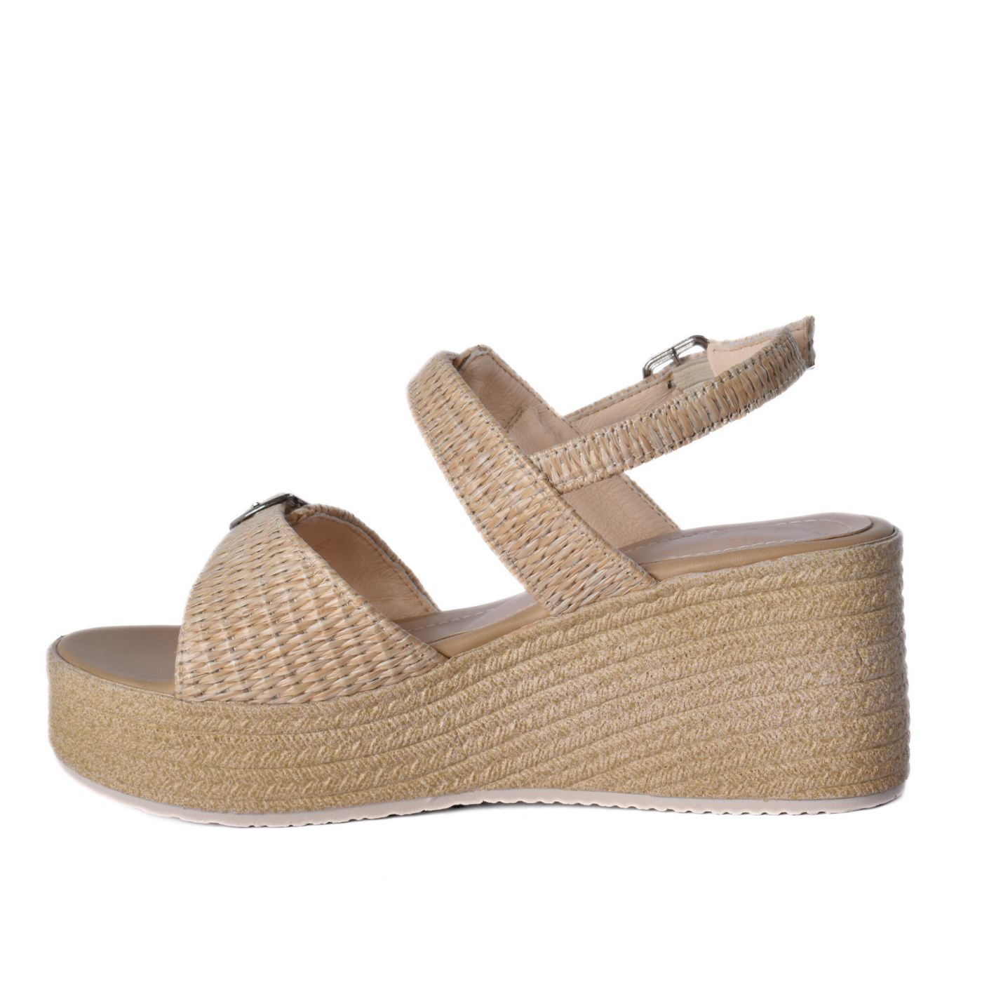 Wedge Sandals with Double Buckle Straps