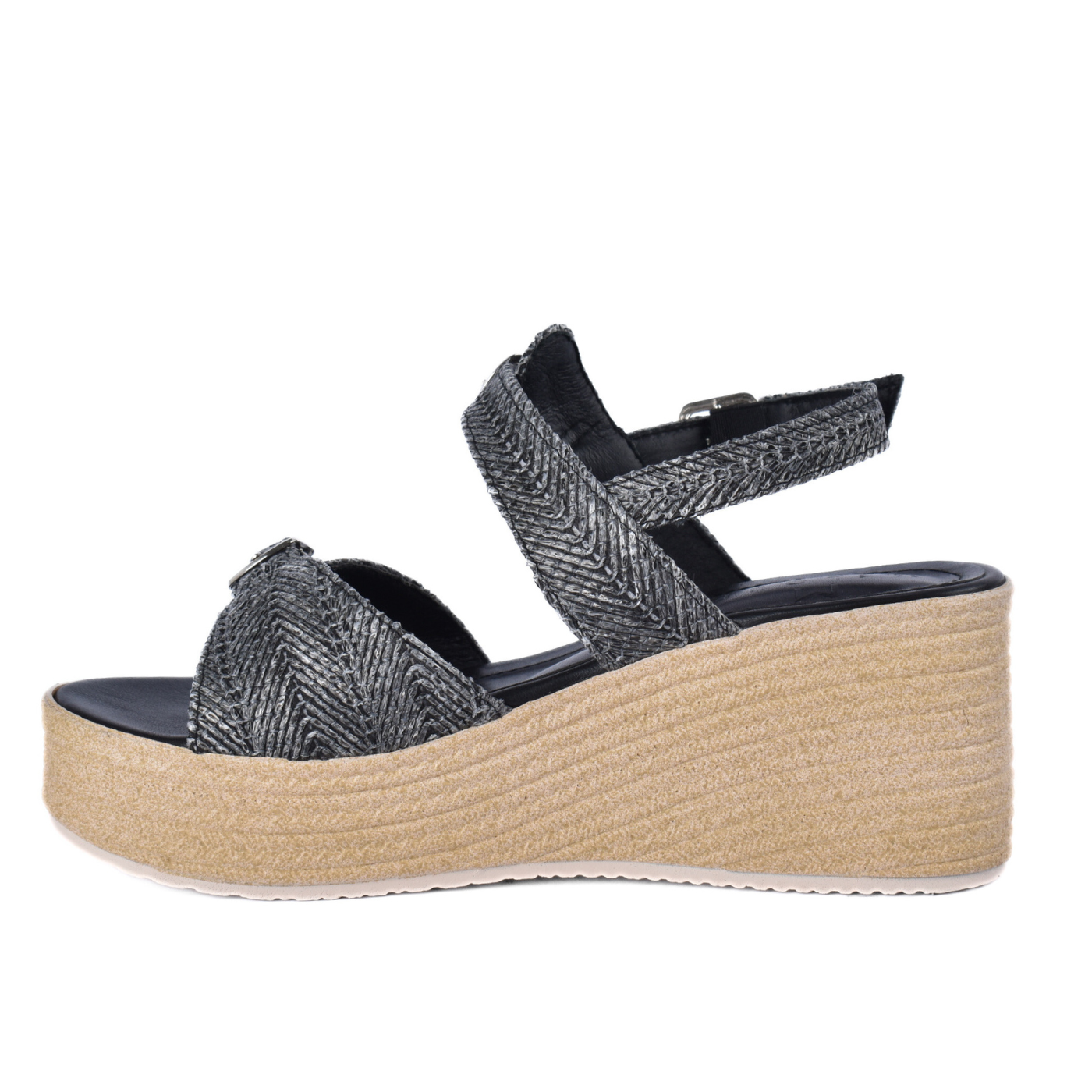 Wedge Sandals with Double Buckle Straps