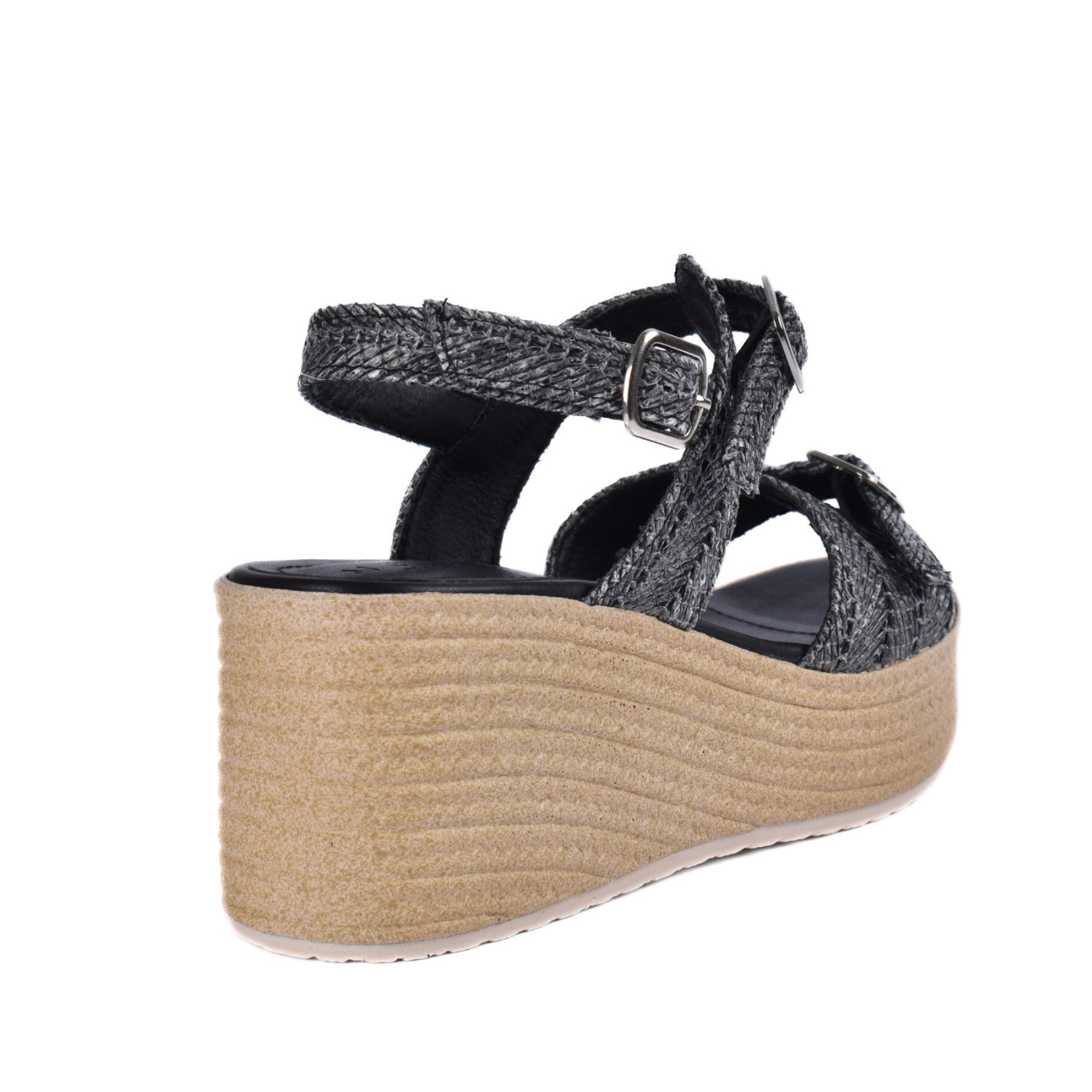 Wedge Sandals with Double Buckle Straps