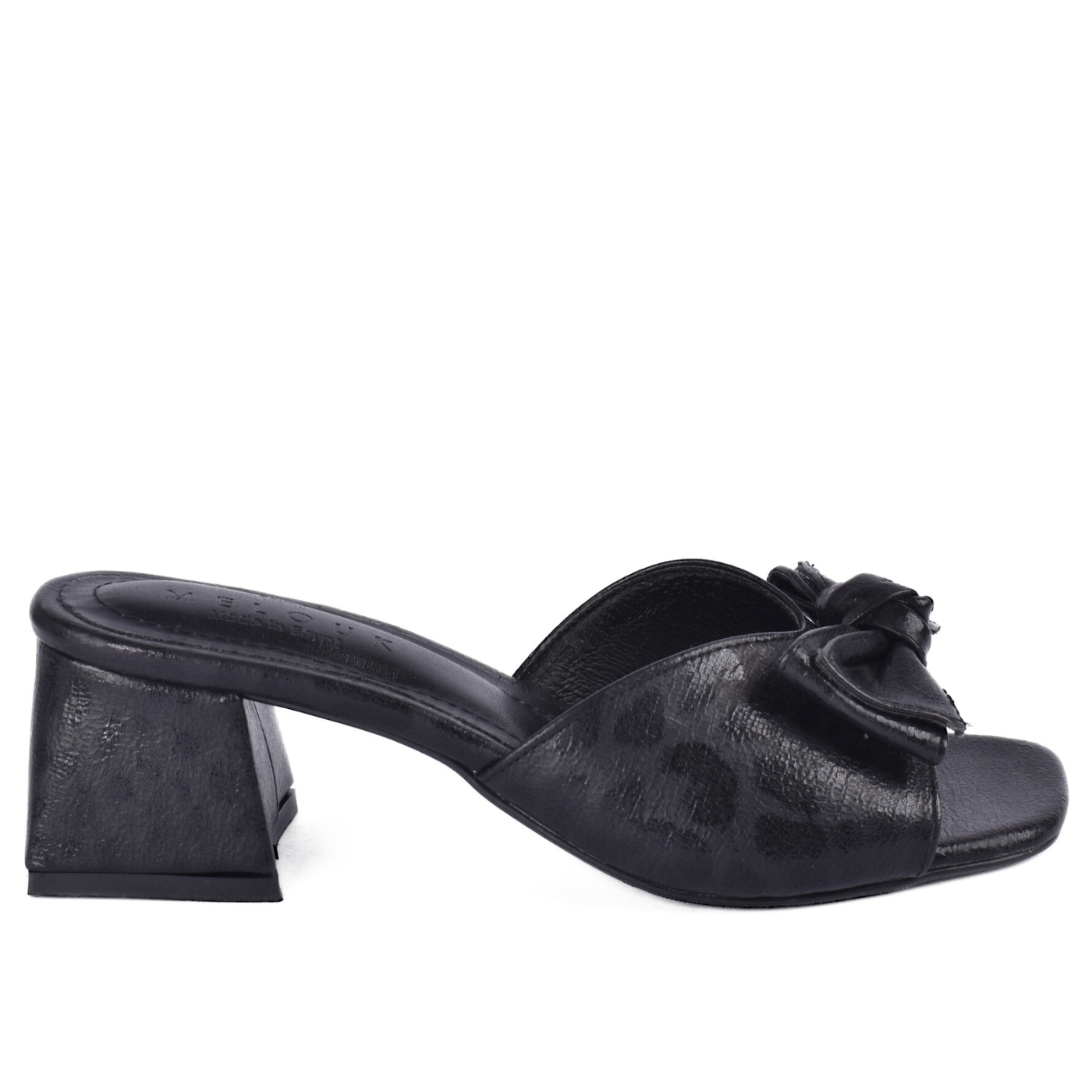 Elegant Block Heel Mules with Bow Melouk