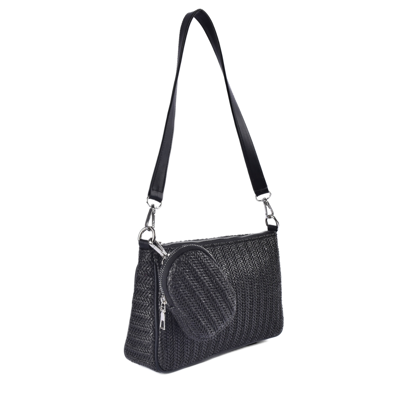 Colorful Woven Shoulder Bag With Mini Pouch Melouk