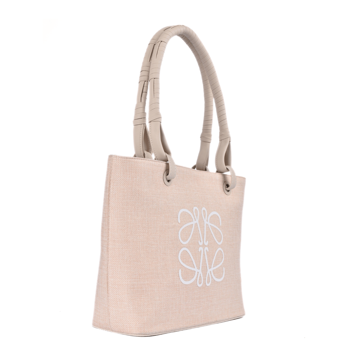 Embroidered Canvas Shoulder Bag – Neutral Tones Melouk