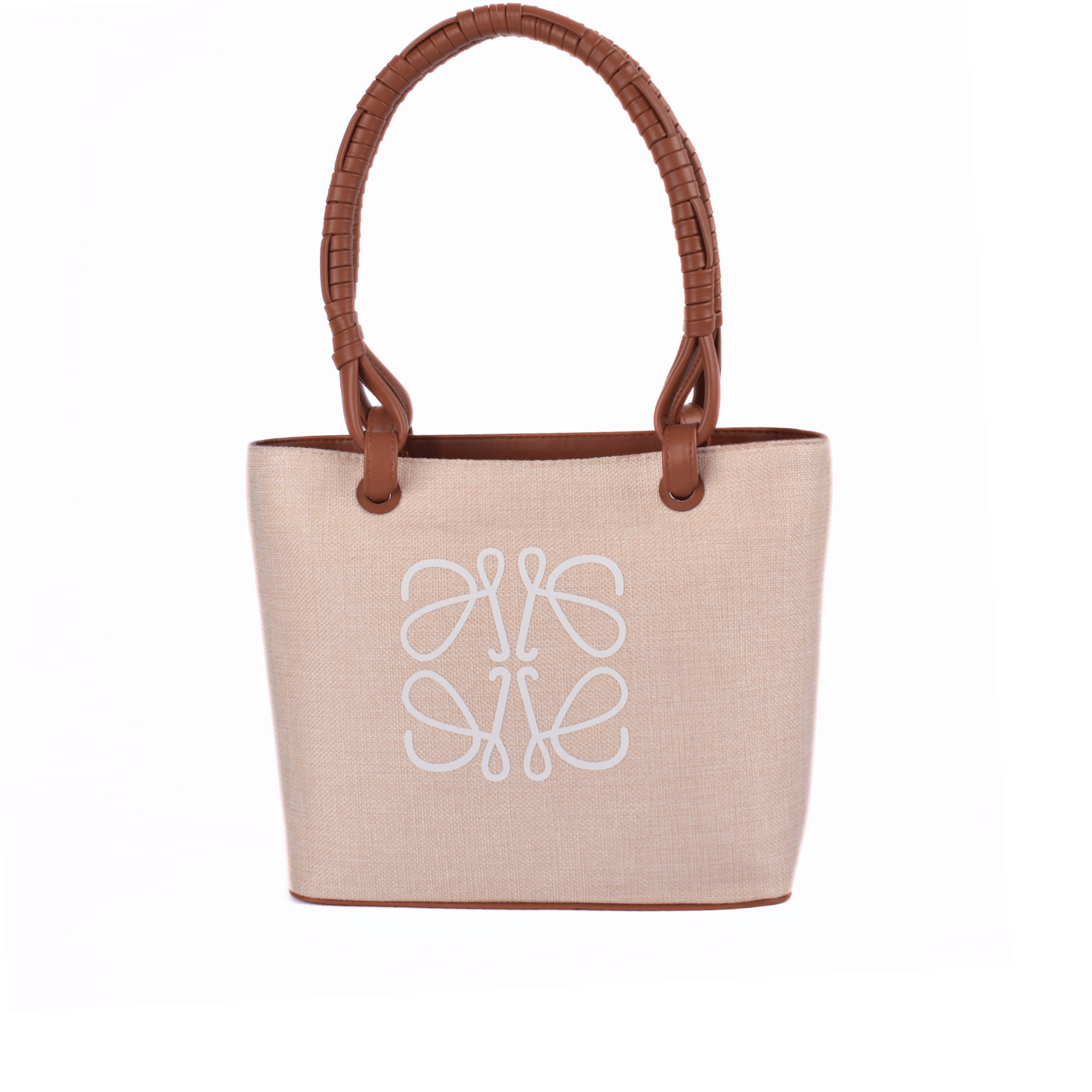 Embroidered Canvas Shoulder Bag – Neutral Tones Havana Melouk