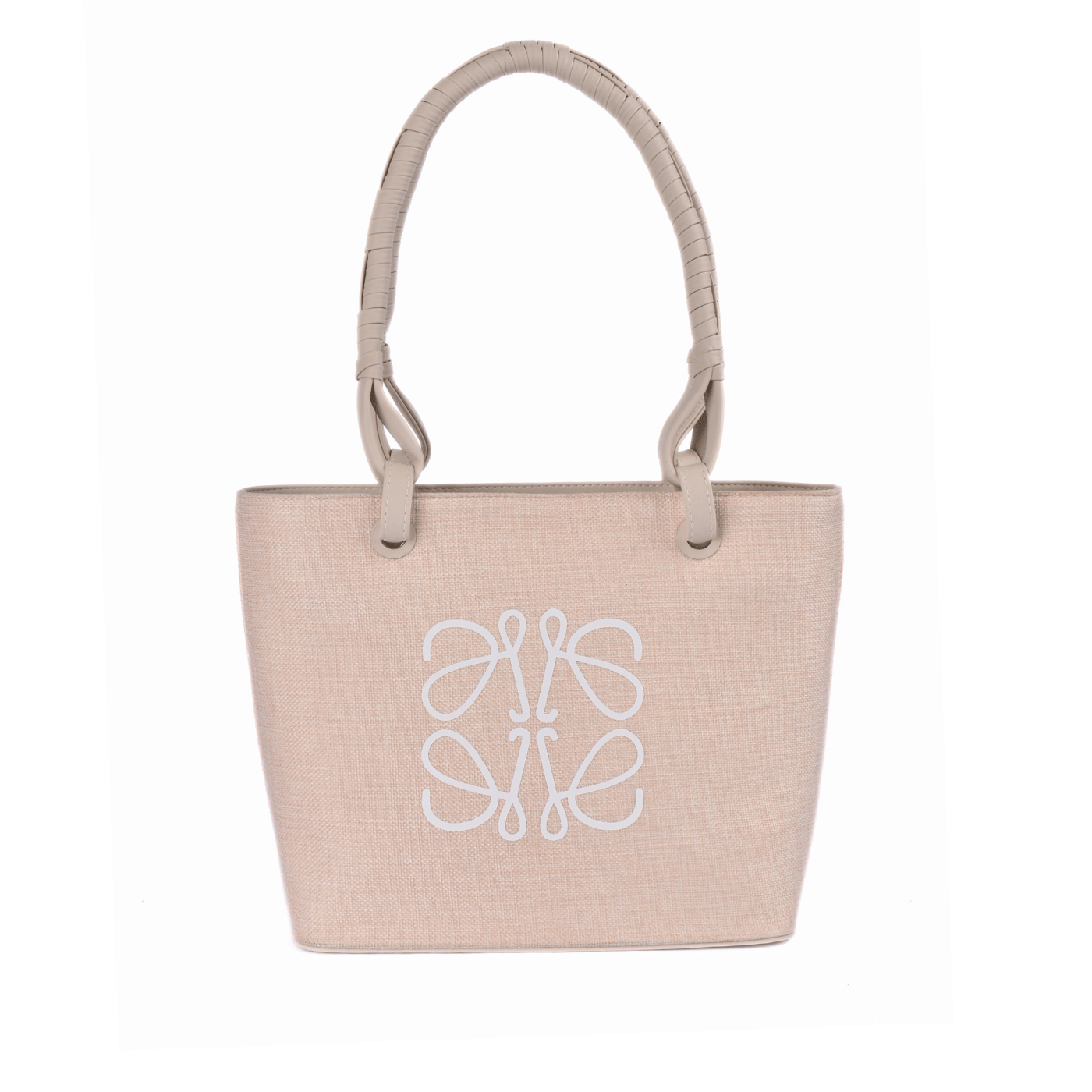 Embroidered Canvas Shoulder Bag – Neutral Tones Beige Melouk