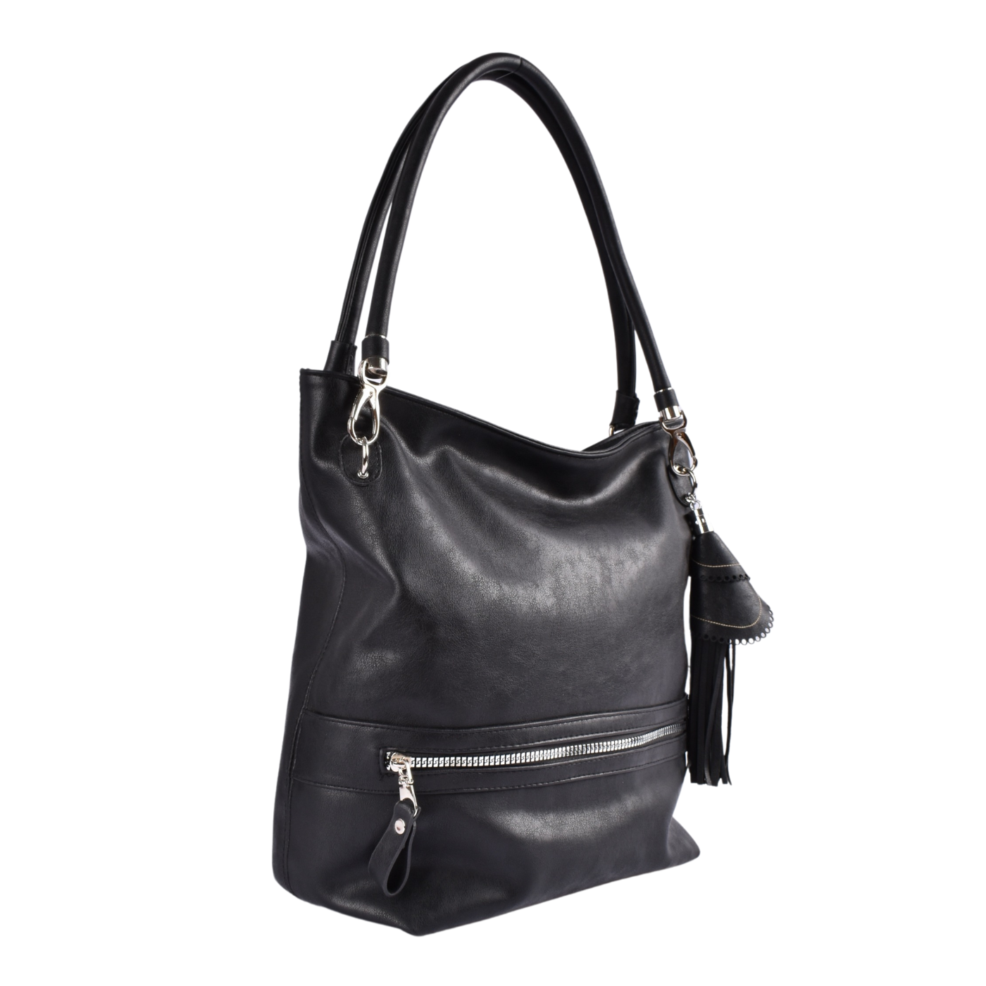 Fuax Leather Shoulder Bags With Front Zip Pocket Melouk