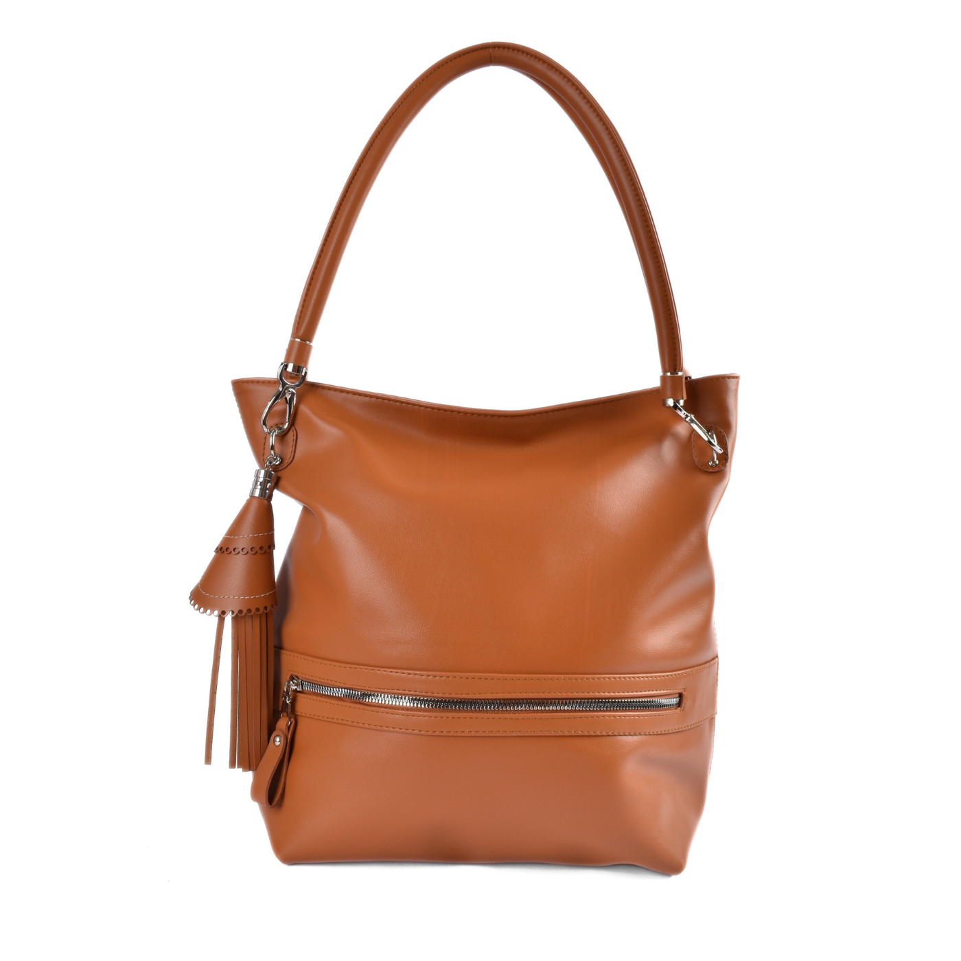 Fuax Leather Shoulder Bags With Front Zip Pocket Havana Melouk