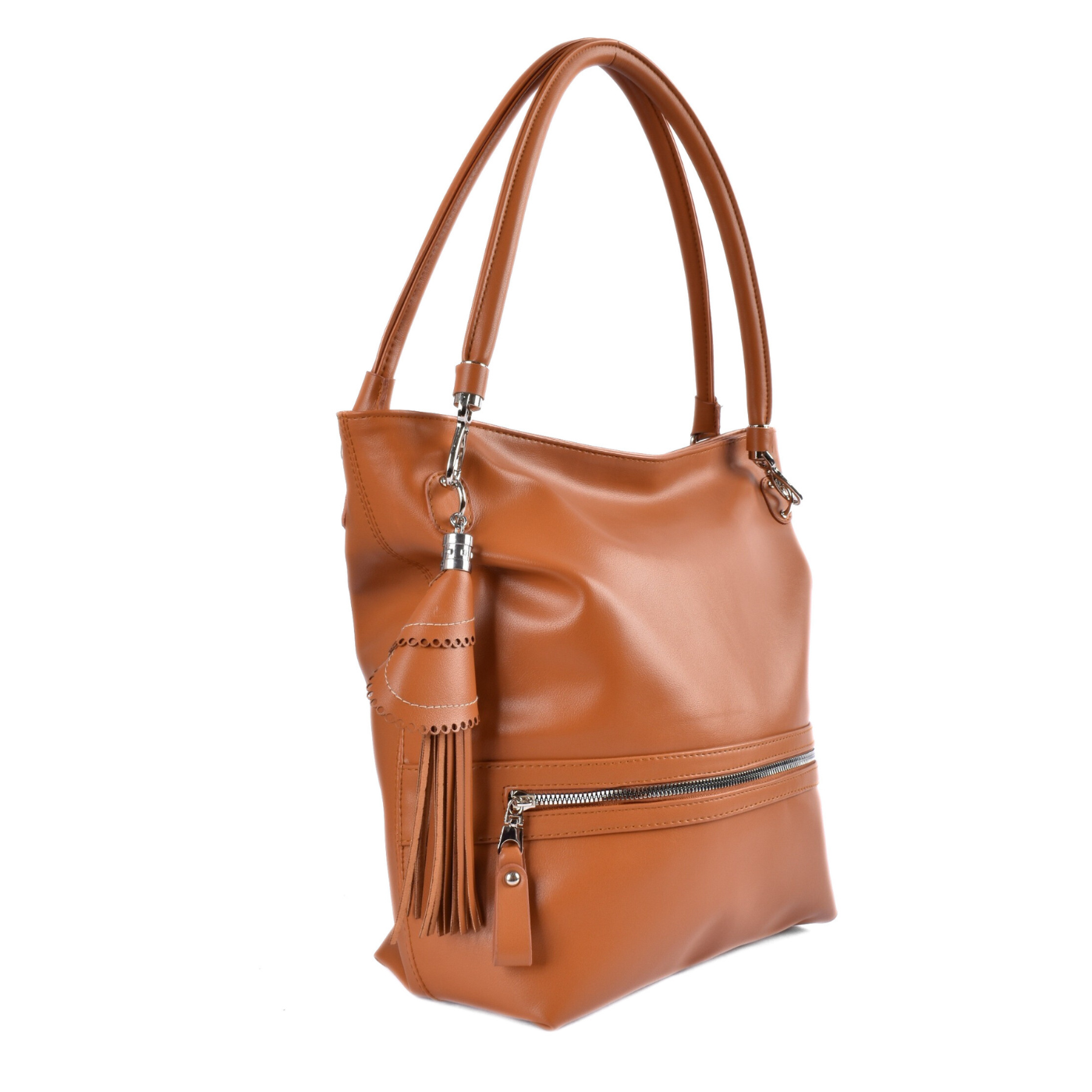 Fuax Leather Shoulder Bags With Front Zip Pocket Melouk