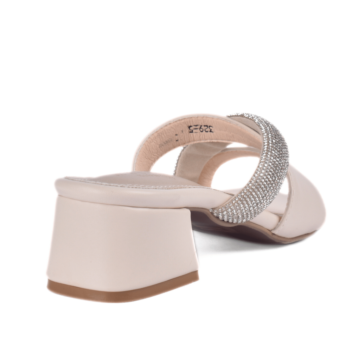 Block Heel Sandal with Rhinestone Strap Melouk