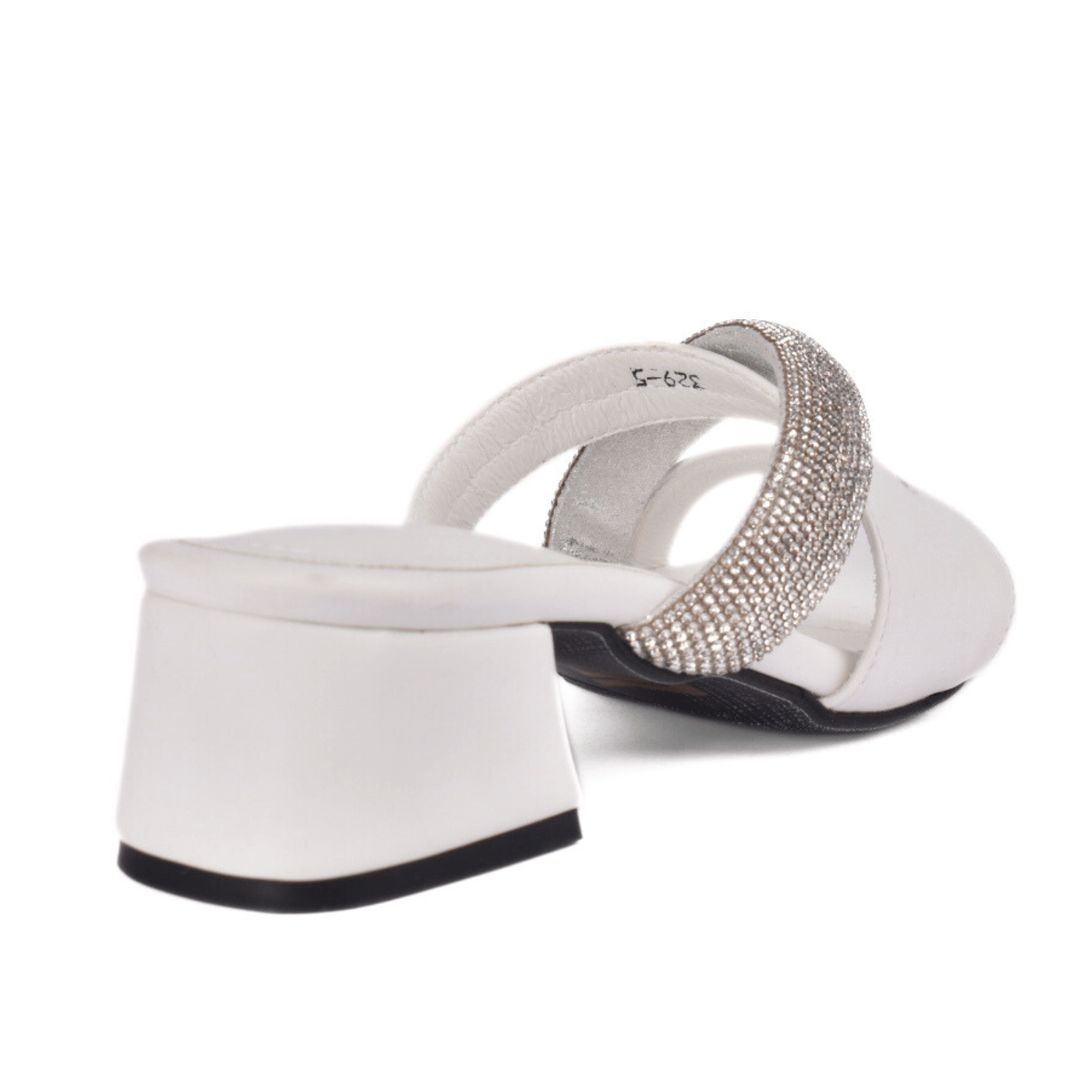 Block Heel Sandal with Rhinestone Strap Melouk