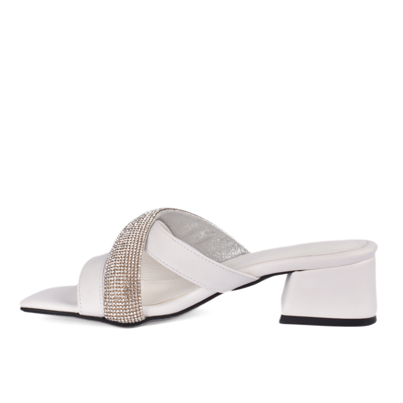 Block Heel Sandal with Rhinestone Strap Melouk