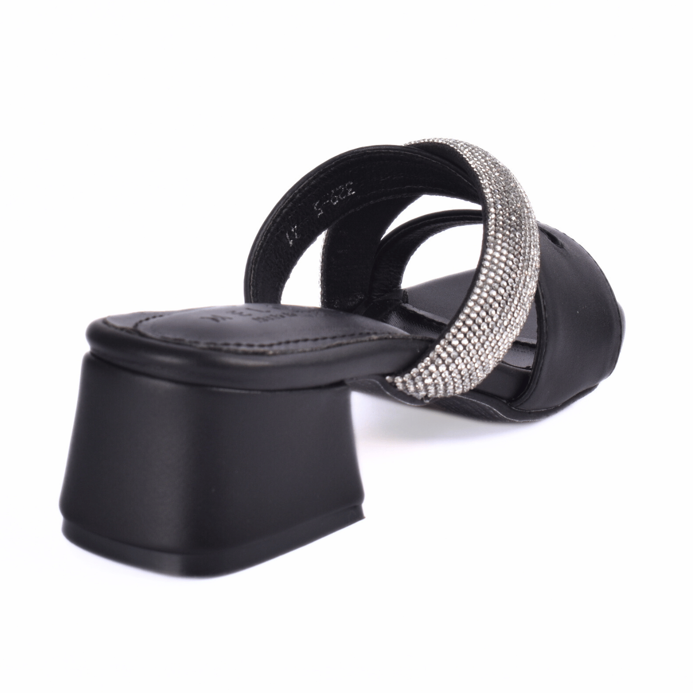 Block Heel Sandal with Rhinestone Strap Melouk