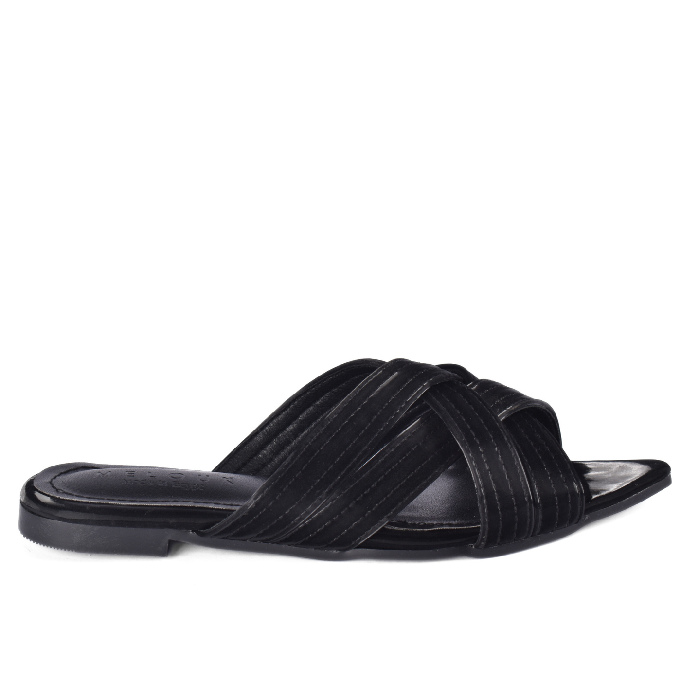 Chic Flat Slipper with Overlapping Straps Melouk