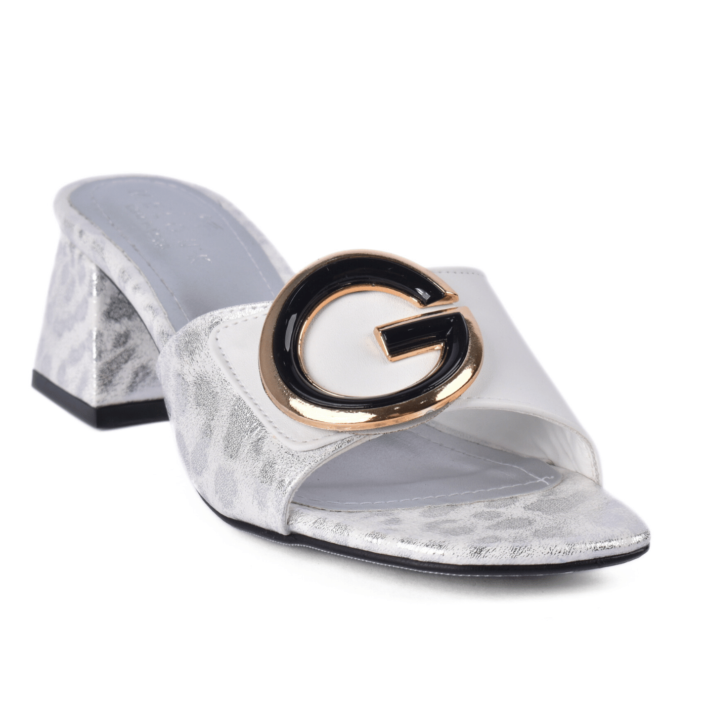 Comfortable Low Heel Slipper Silver Melouk