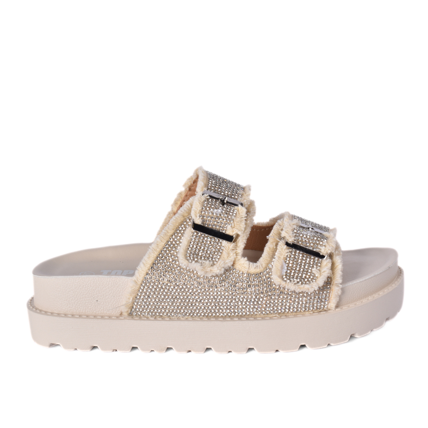Women’s Studded Slide Sandal Double Buckle Design