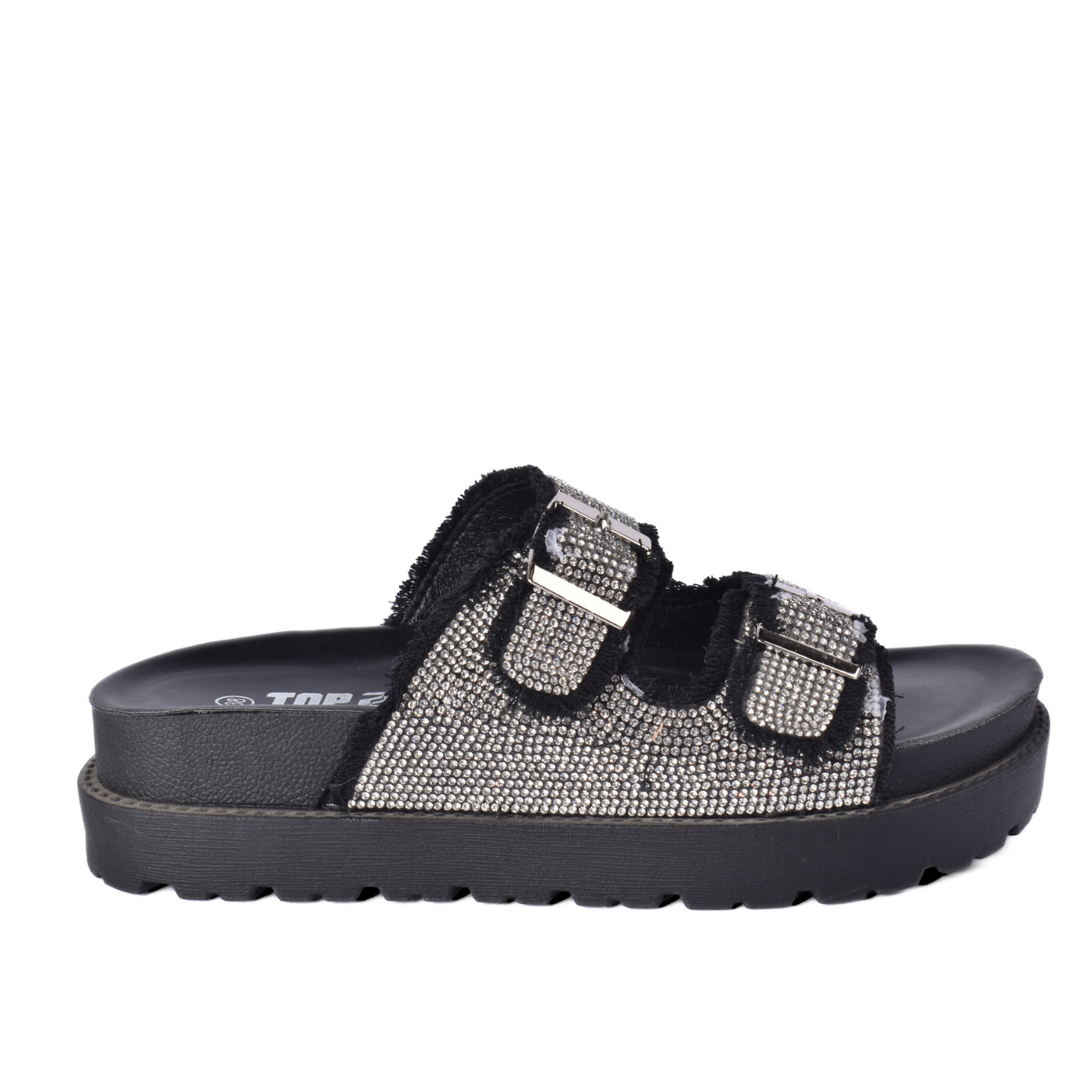 Women’s Studded Slide Sandal Double Buckle Design