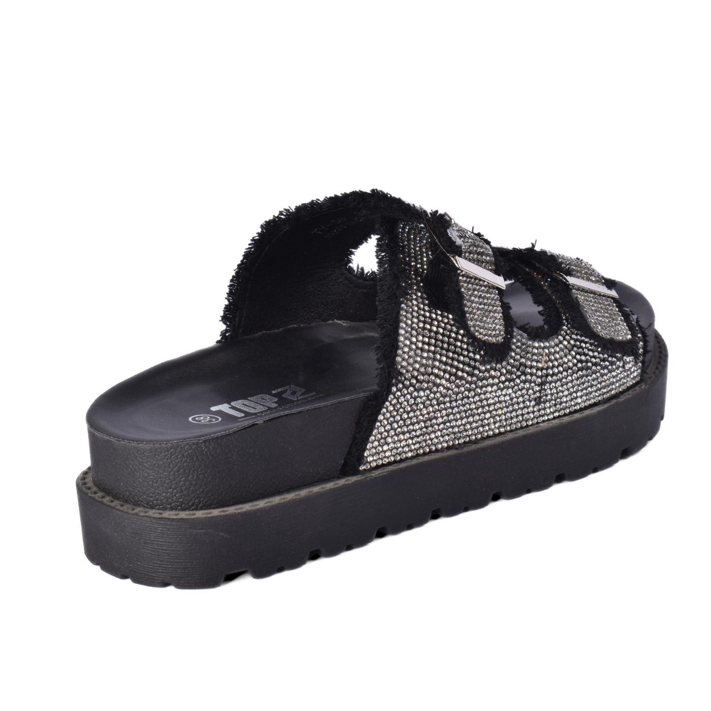 Women’s Studded Slide Sandal Double Buckle Design
