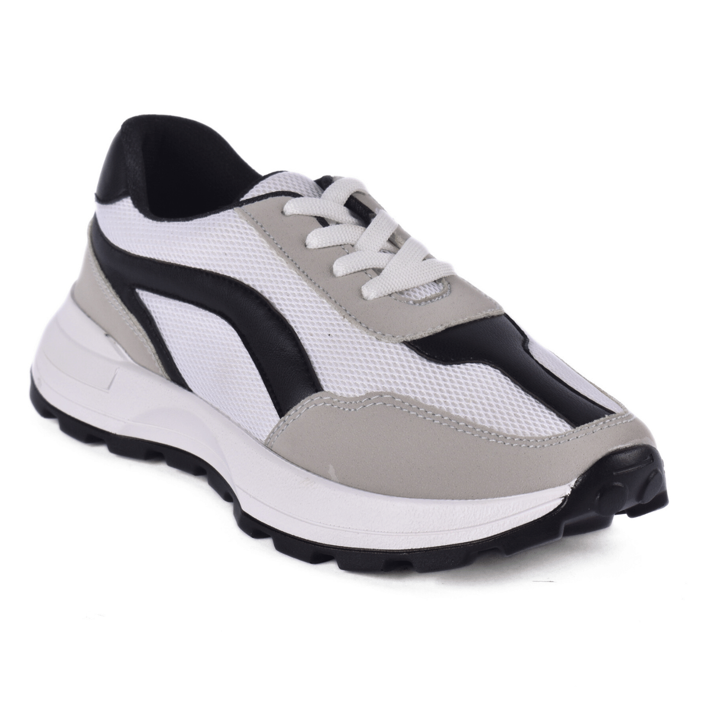 Lightweight Sporty Lace-Up Trainers Black Melouk