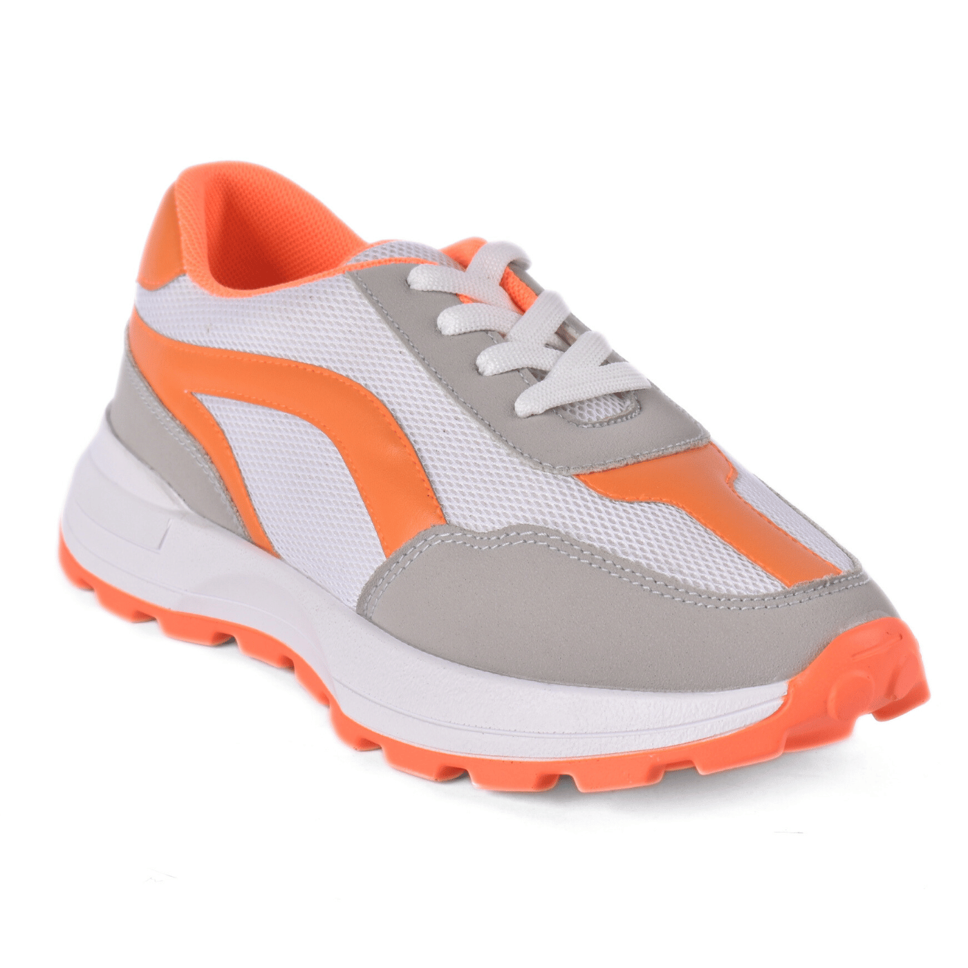 Lightweight Sporty Lace-Up Trainers Orange Melouk