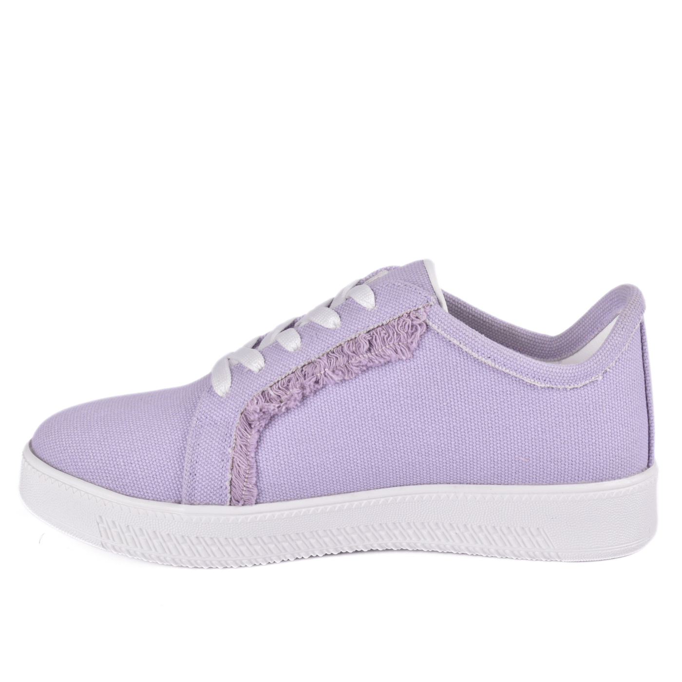 Trendy Frayed Edge Canvas Trainers Melouk