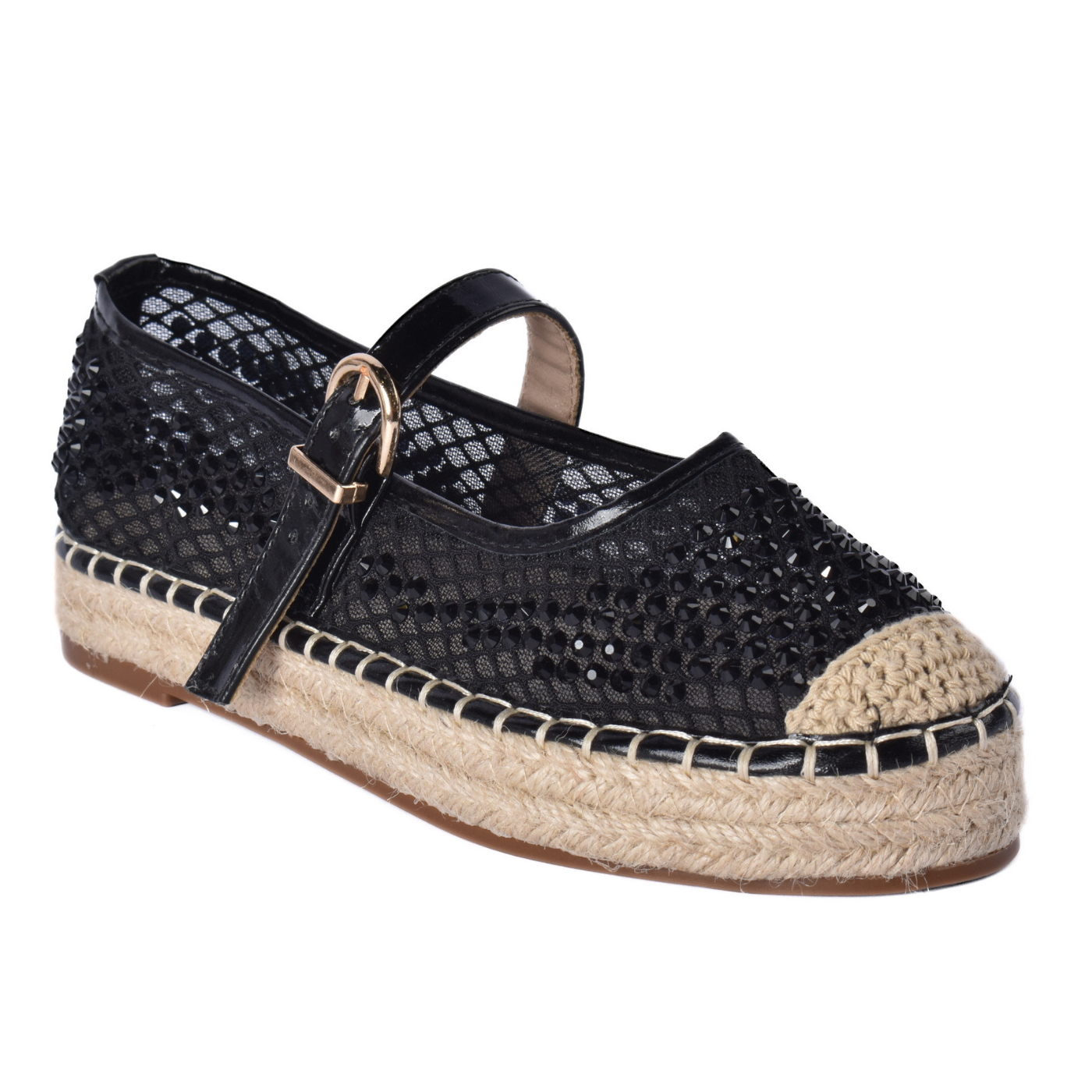 Plain Mesh Mary Jane Flats