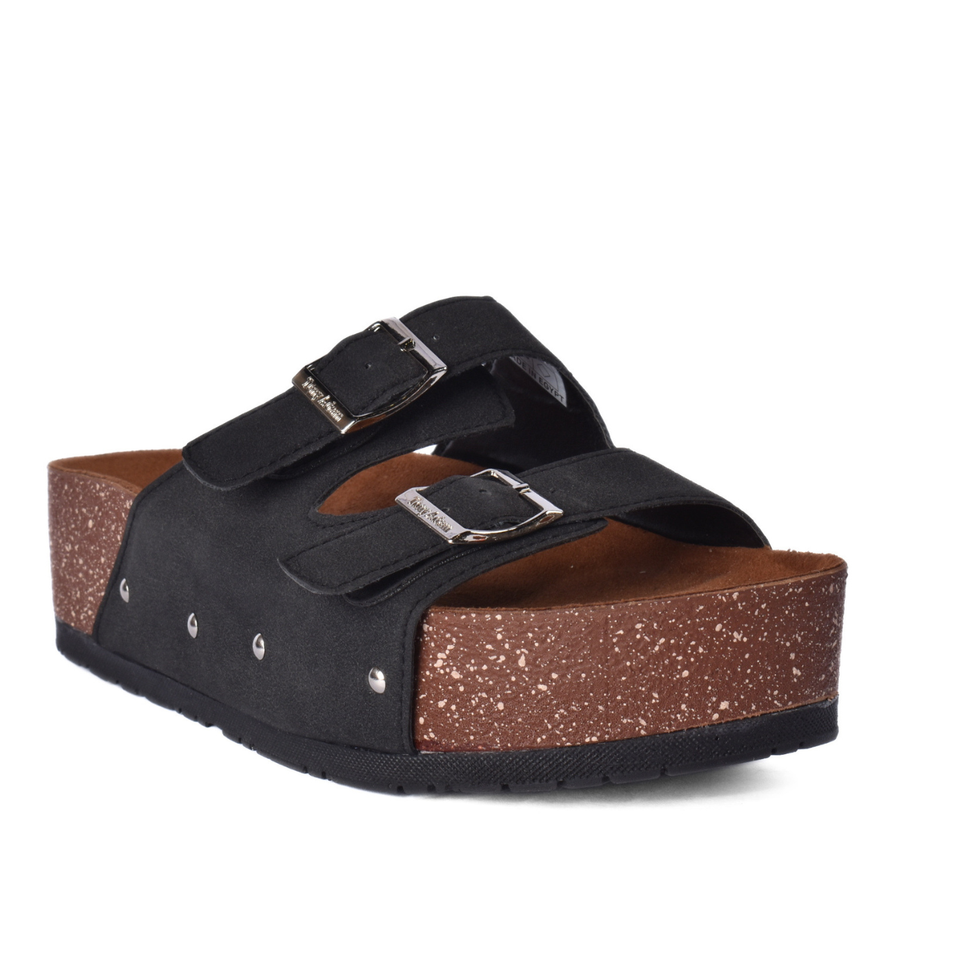 Casual Platform Sandal With Double Buckles Black