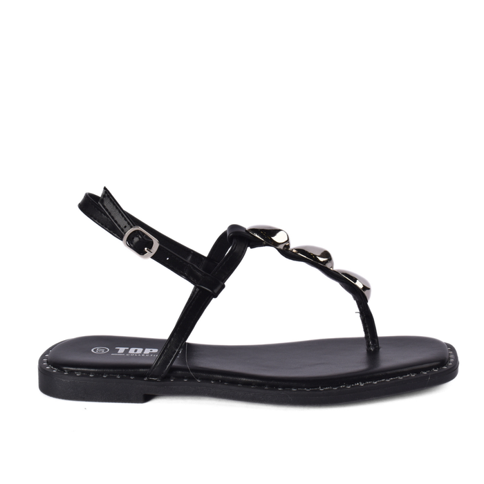 Pearl Detail Flat Sandal