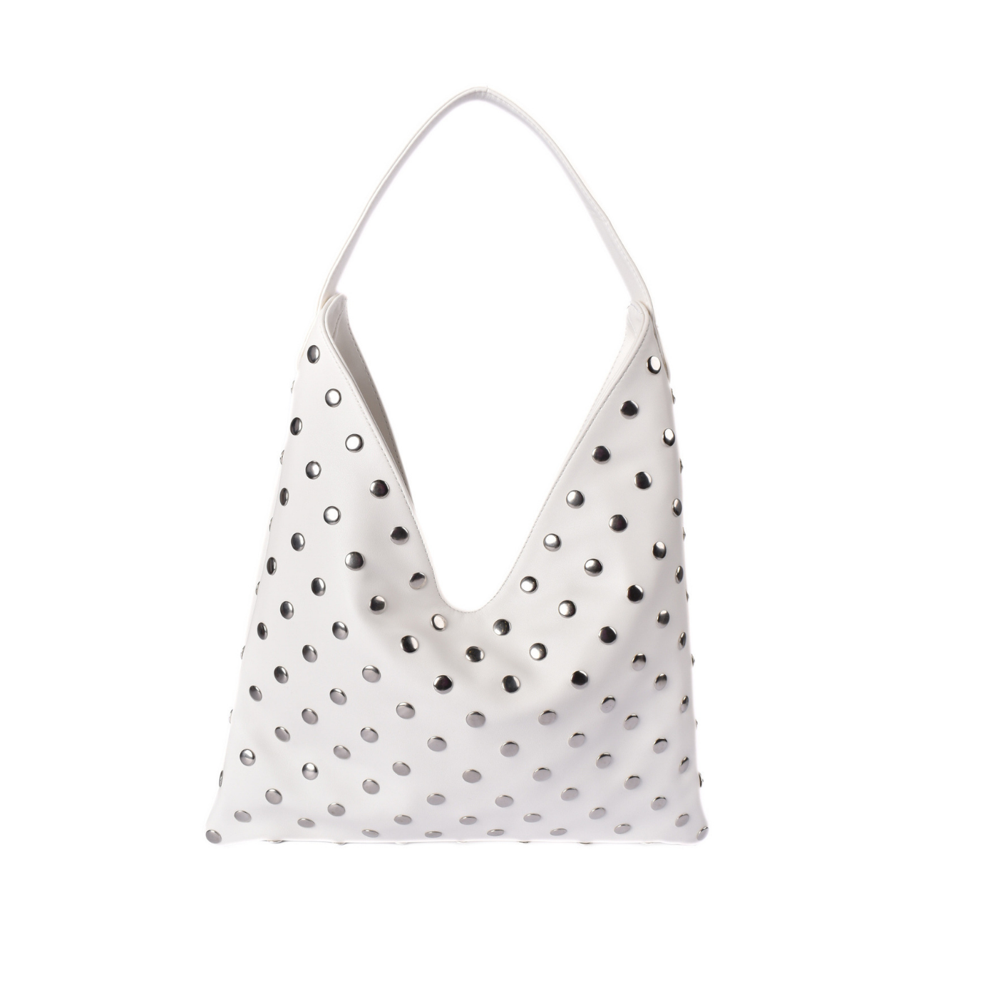 Women’s Stylish Studded Hobo Bag White