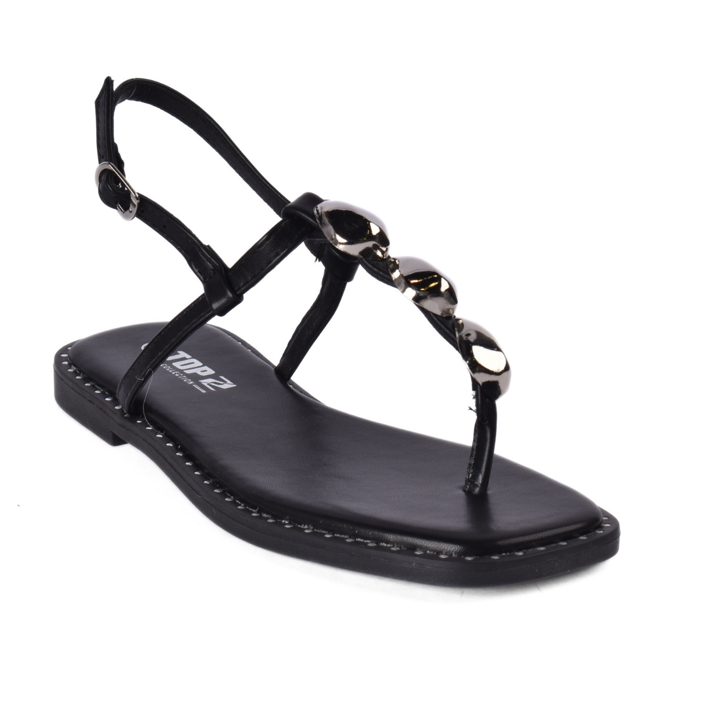 Pearl Detail Flat Sandal