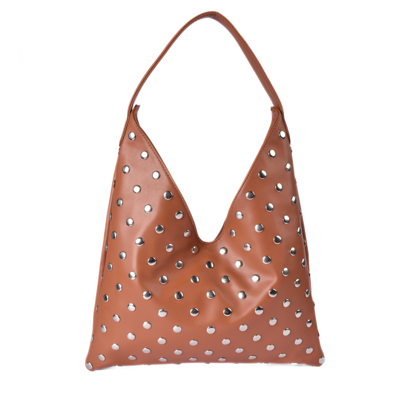 Women’s Stylish Studded Hobo Bag Havana