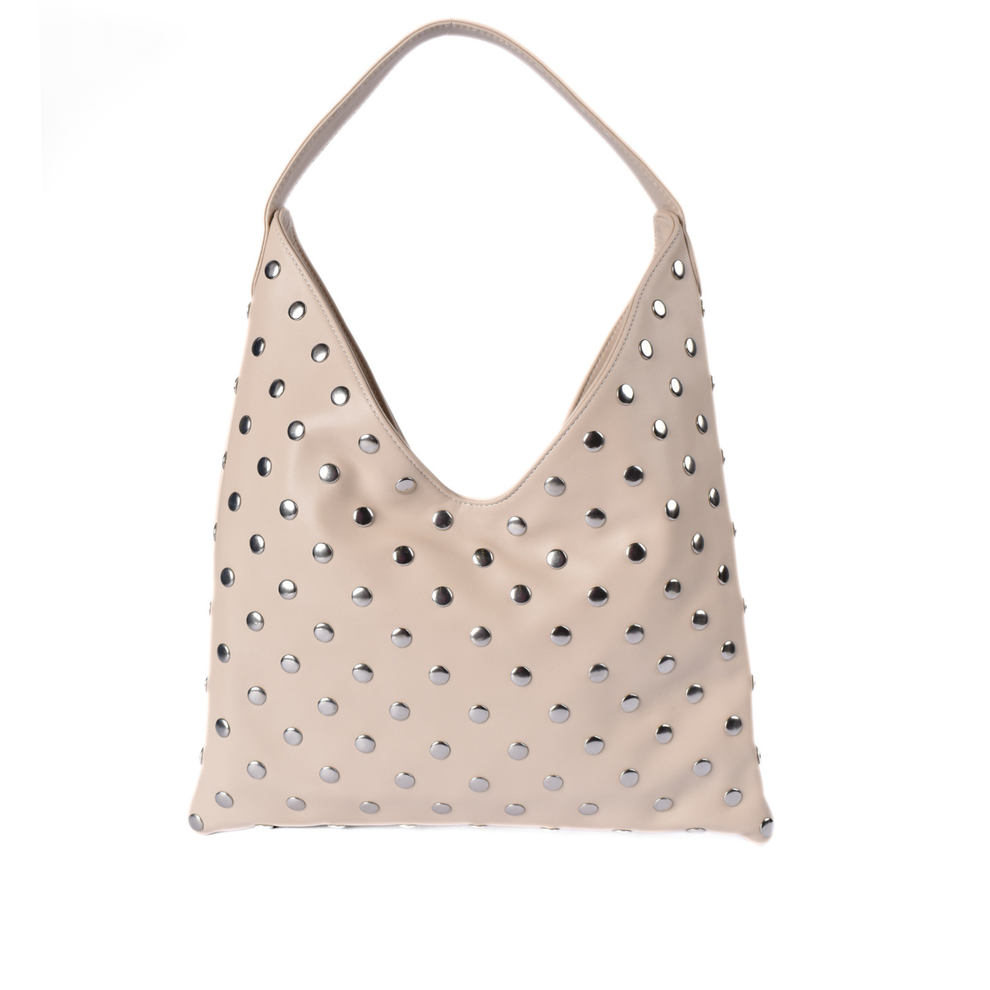 Women’s Stylish Studded Hobo Bag Beige