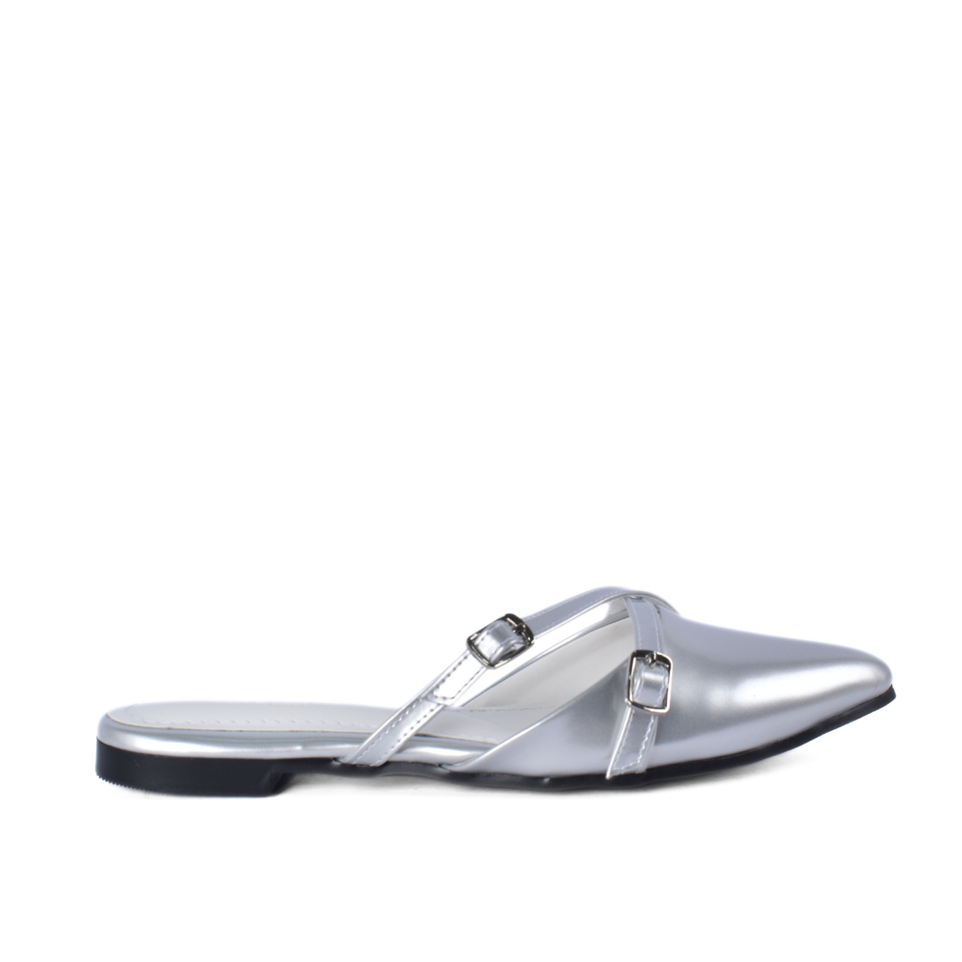 Women’s Pointed Toe Strap Mule Flats