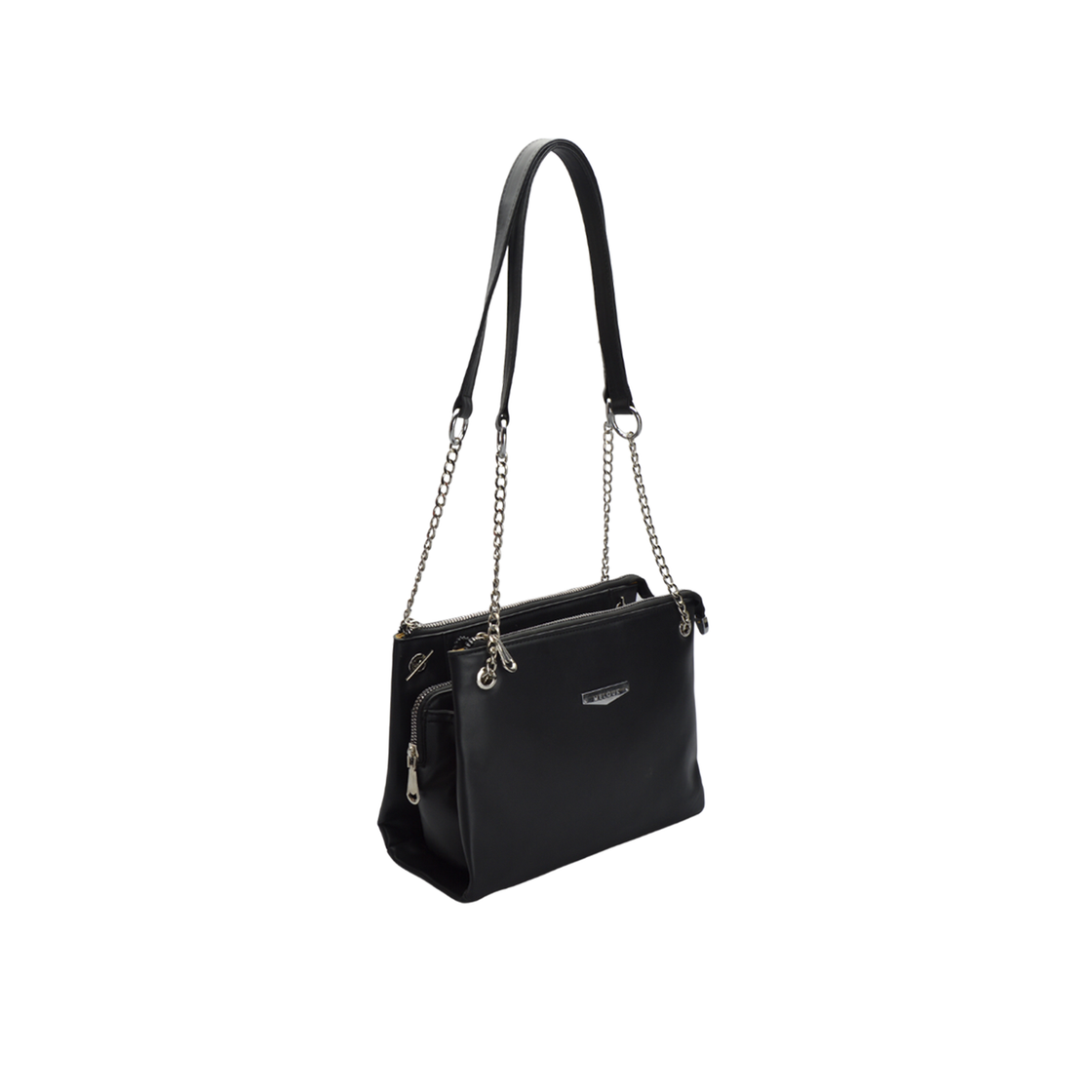 Black Multi Pockets Shoulder Bag