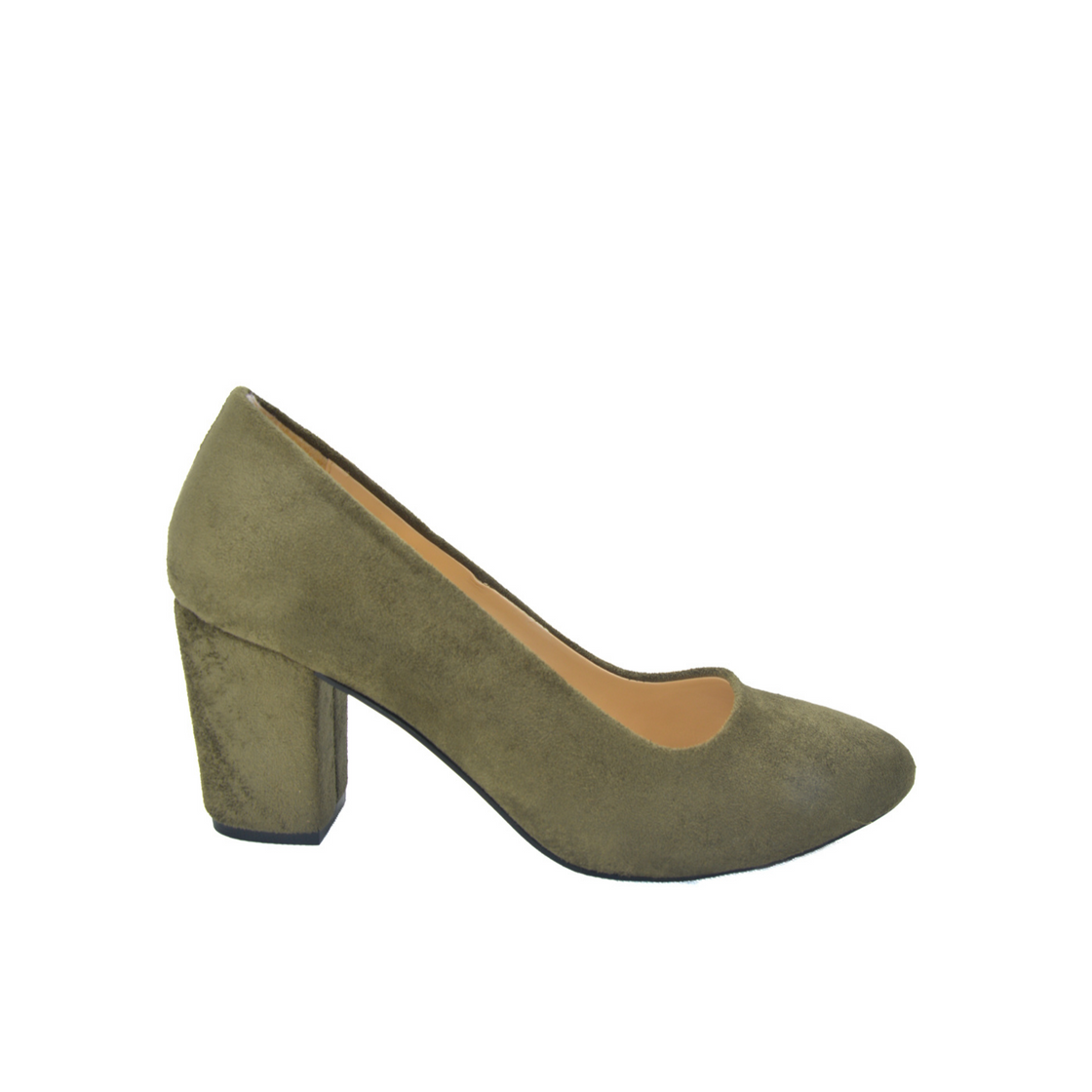 Heels Suede Shoe Olive - Melouk