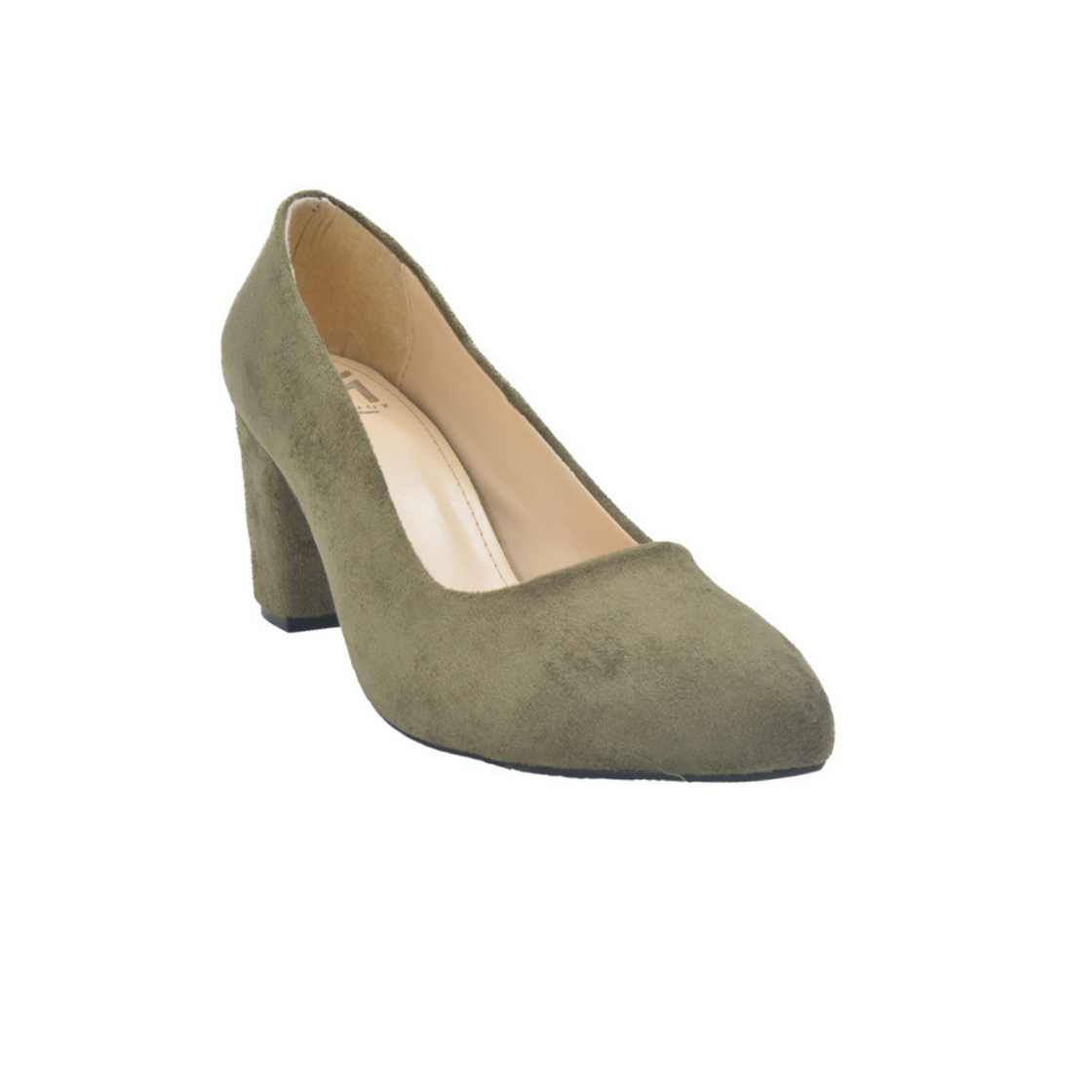 Heels Suede Shoe Olive - Melouk