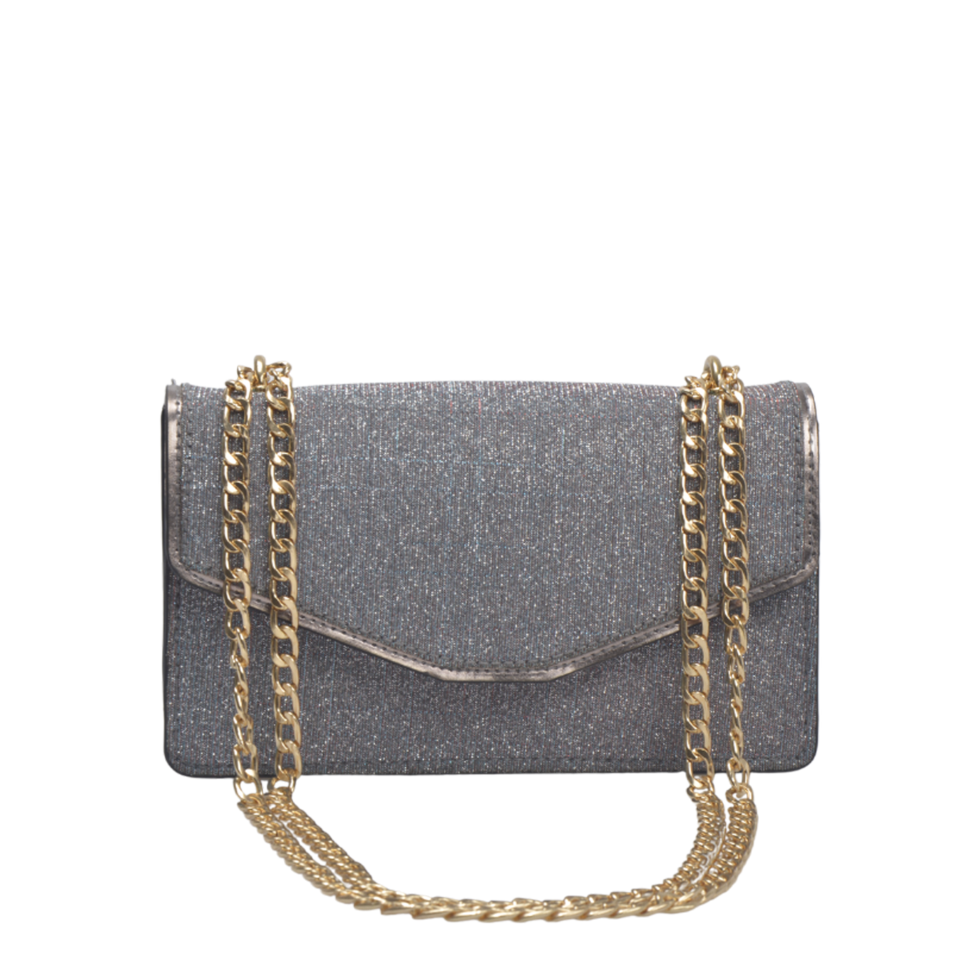 Gray Simple Leather Clutch