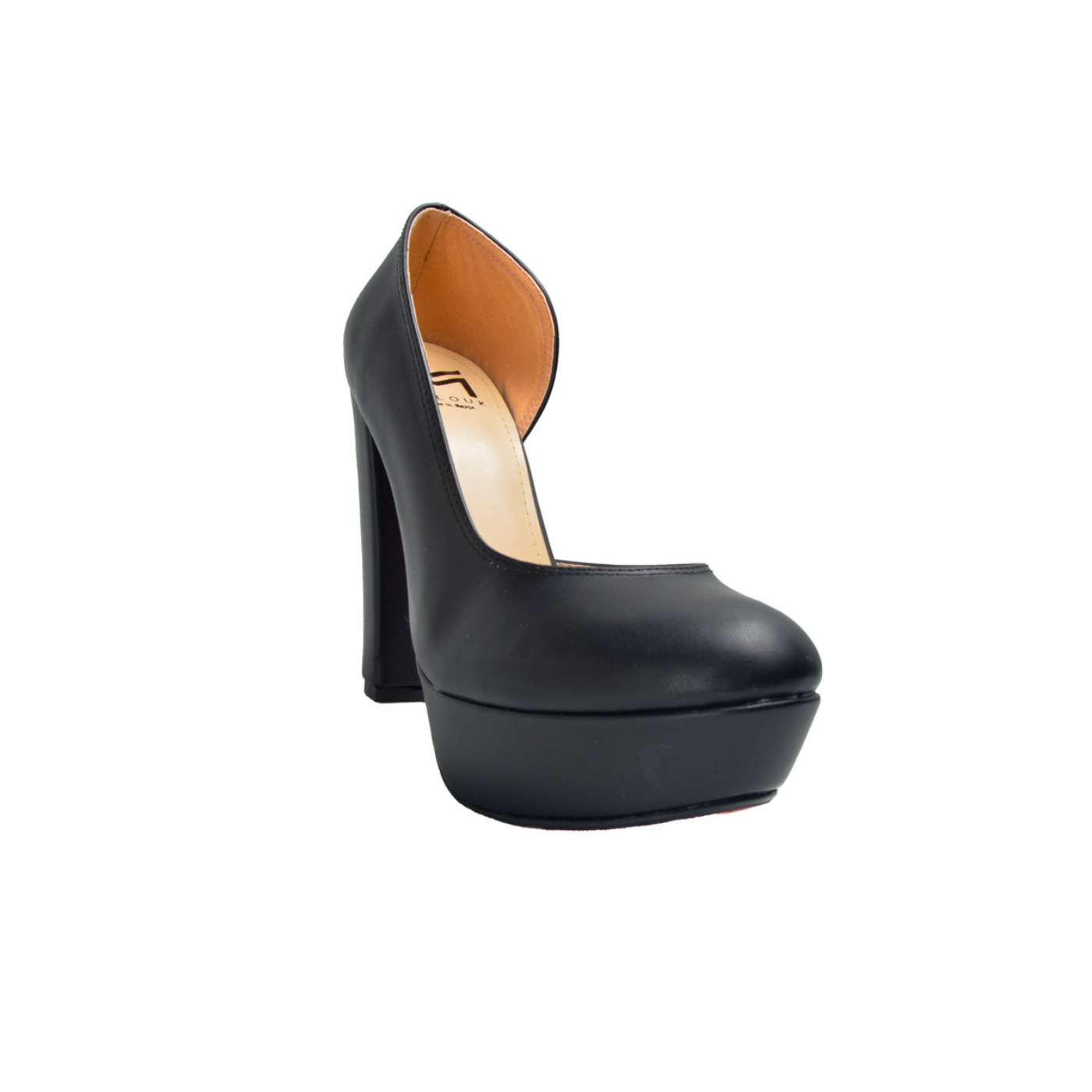 Elegant Leather High Heels Shoe Black - Melouk