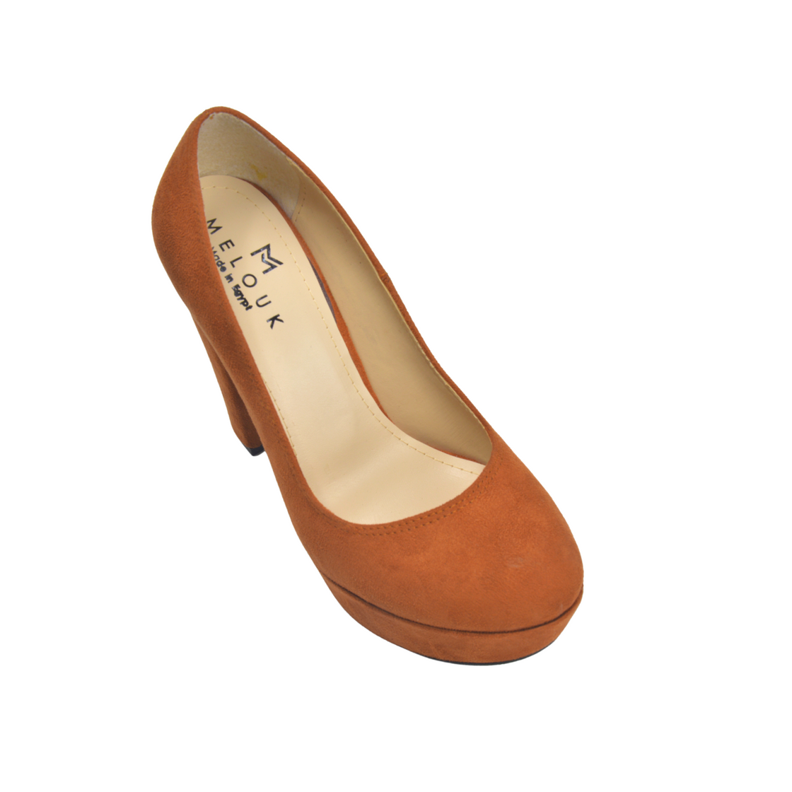 Suede Elegant High Heels Shoe Camel - Melouk