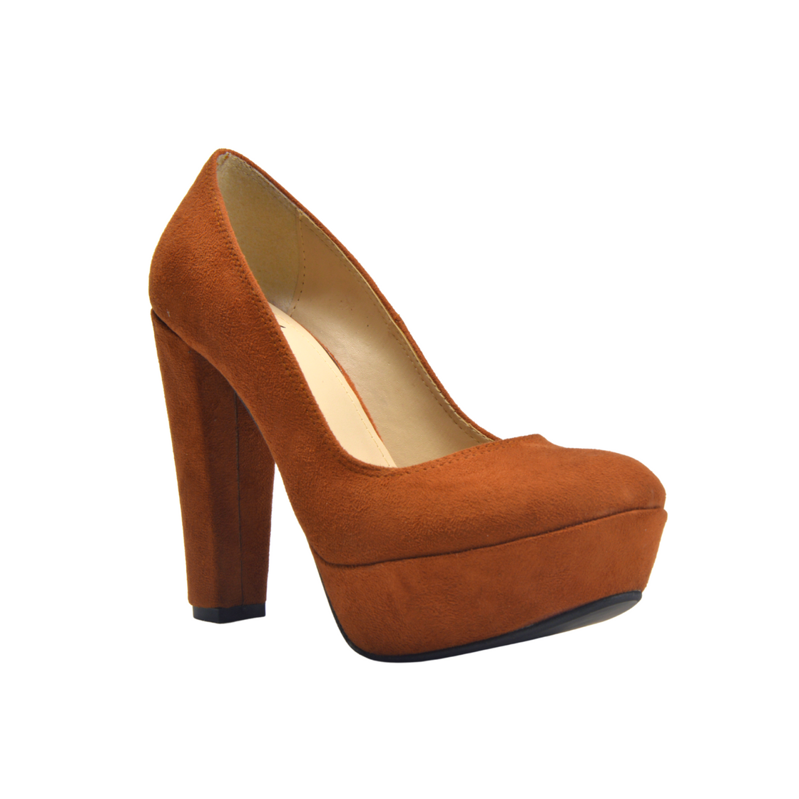 Suede Elegant High Heels Shoe Camel - Melouk