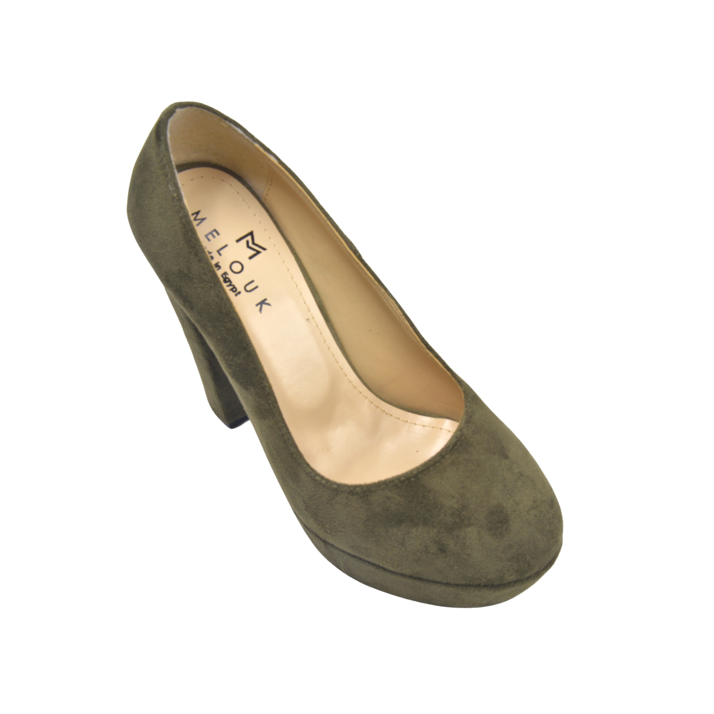 Olive Suede Elegant High Heels Shoe Melouk