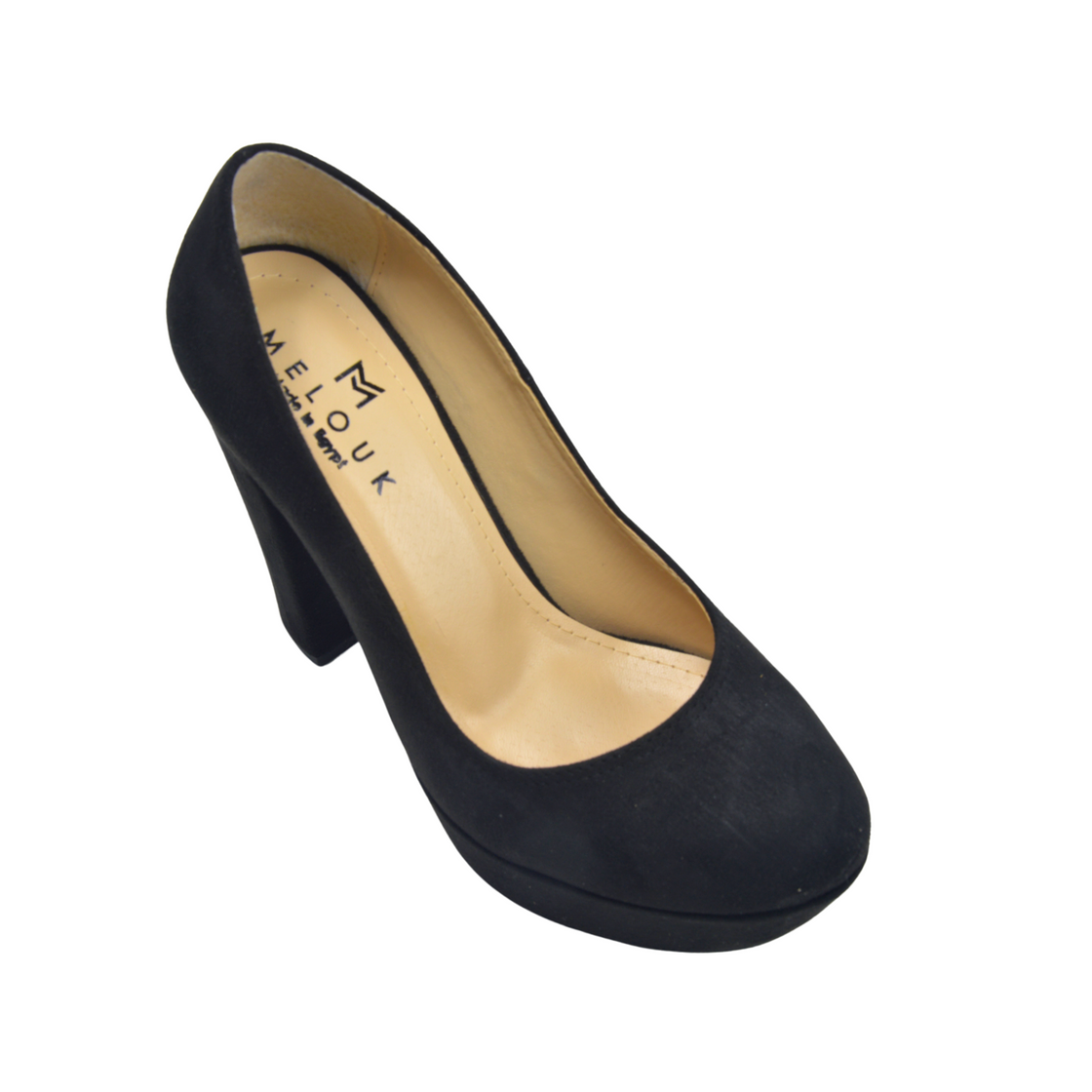 Suede Elegant High Heels Shoe Black - Melouk